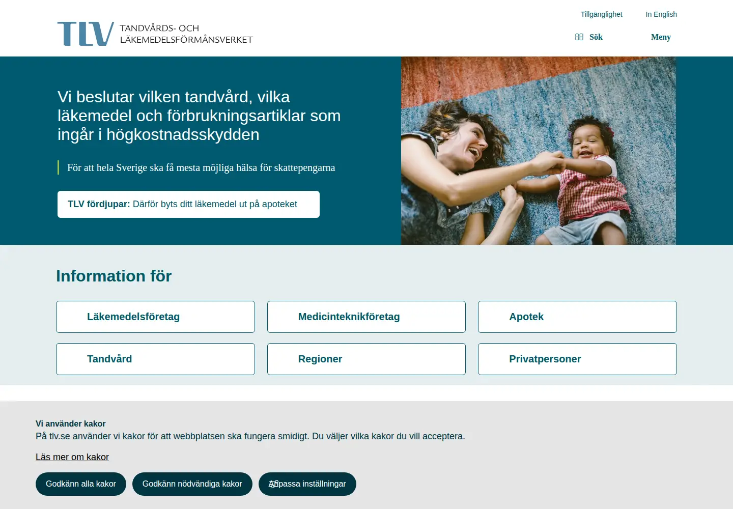 Screenshot of tlv.se