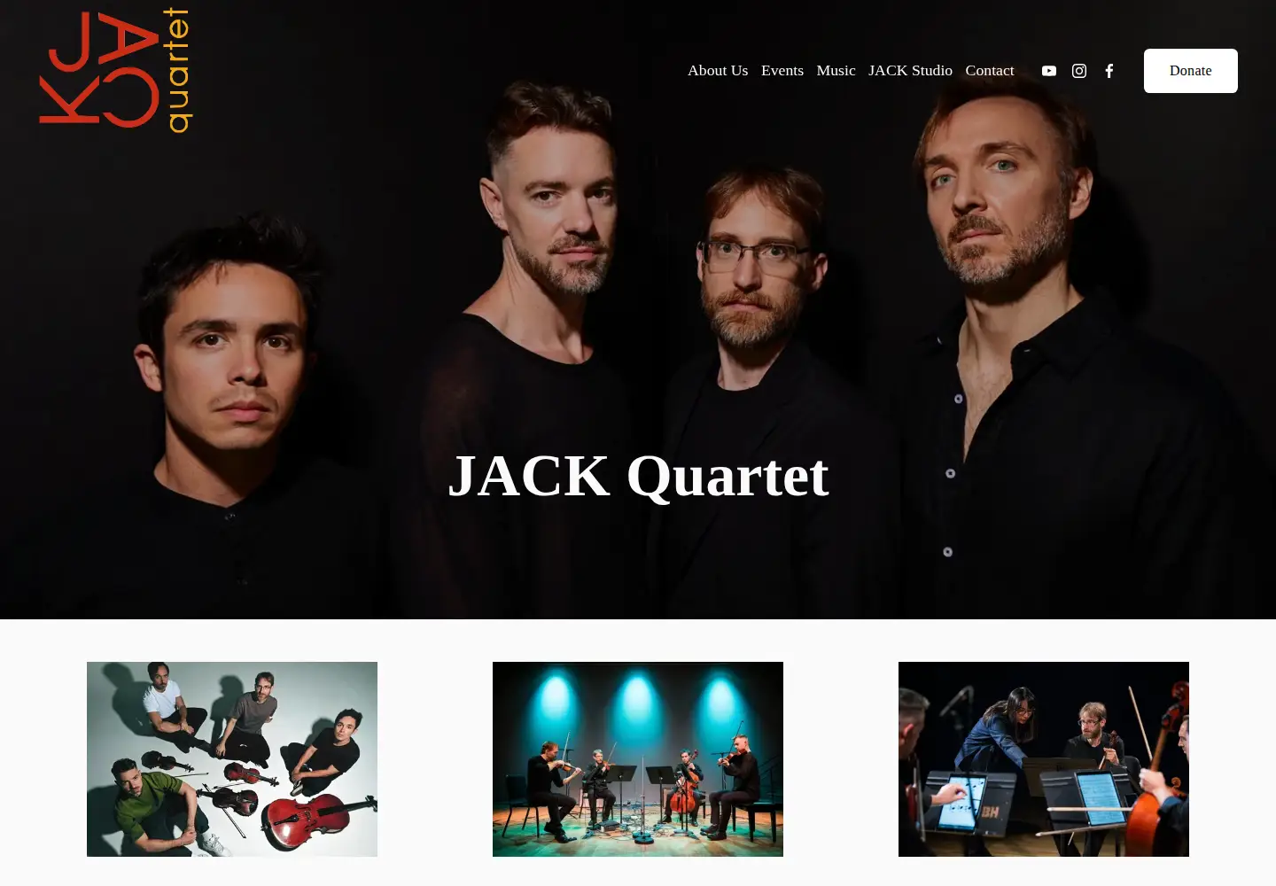 Captured homepage of jackquartet.com in the current scan