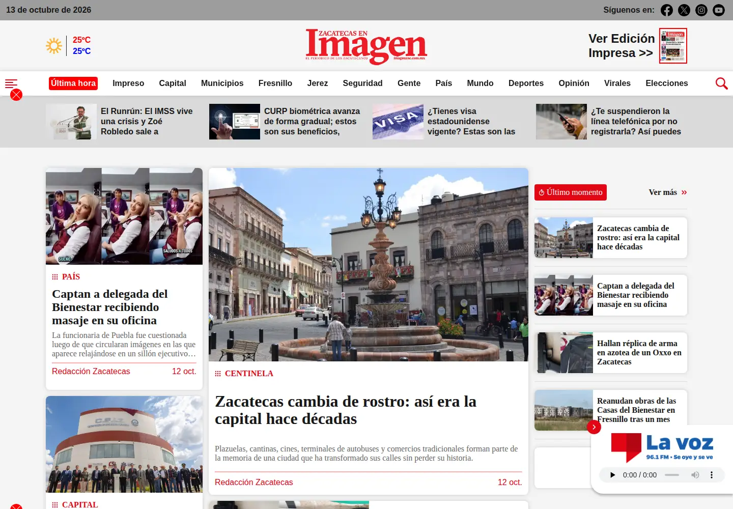 Captured homepage of imagenzac.com.mx in the current scan