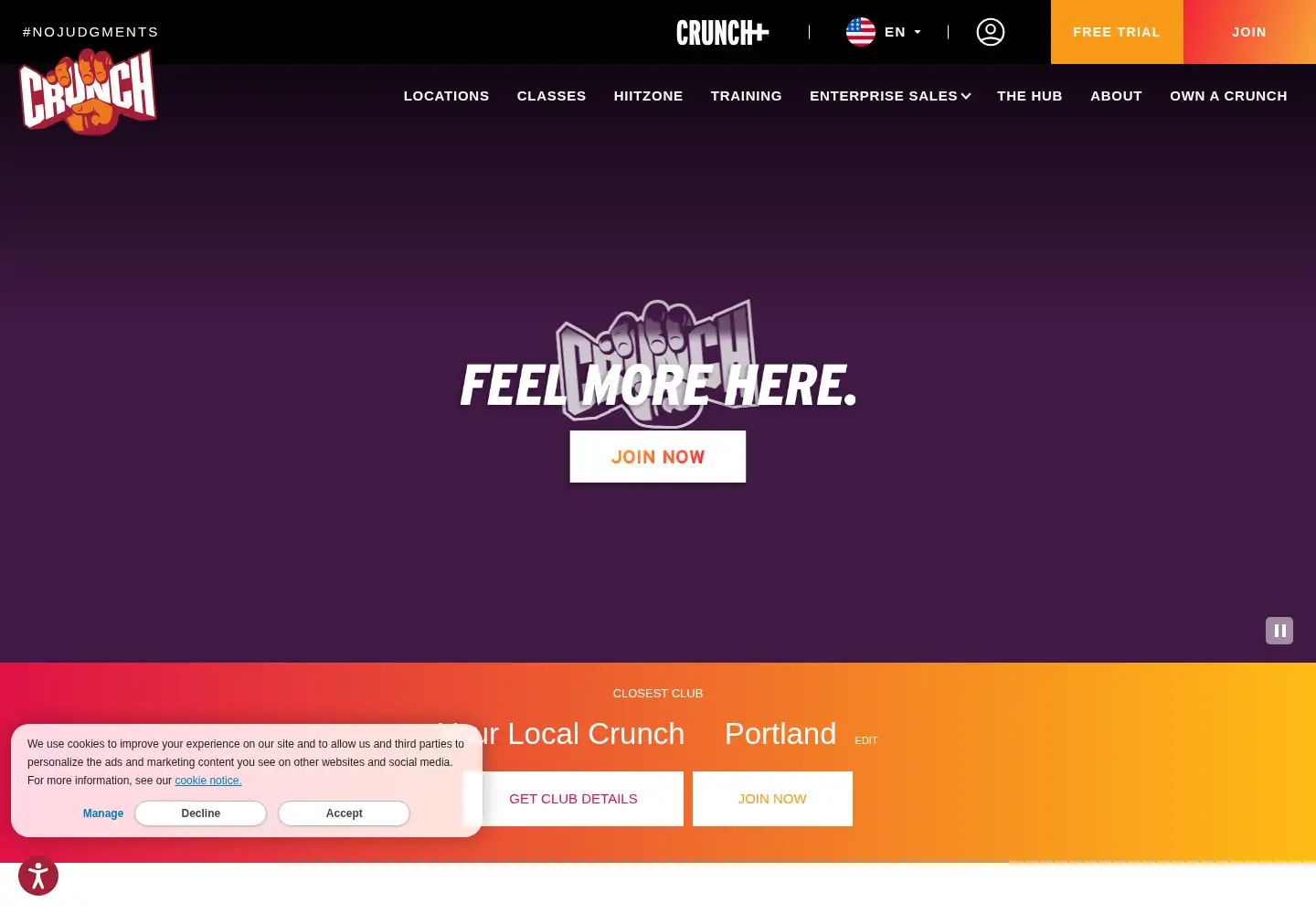 Screenshot of crunch.com
