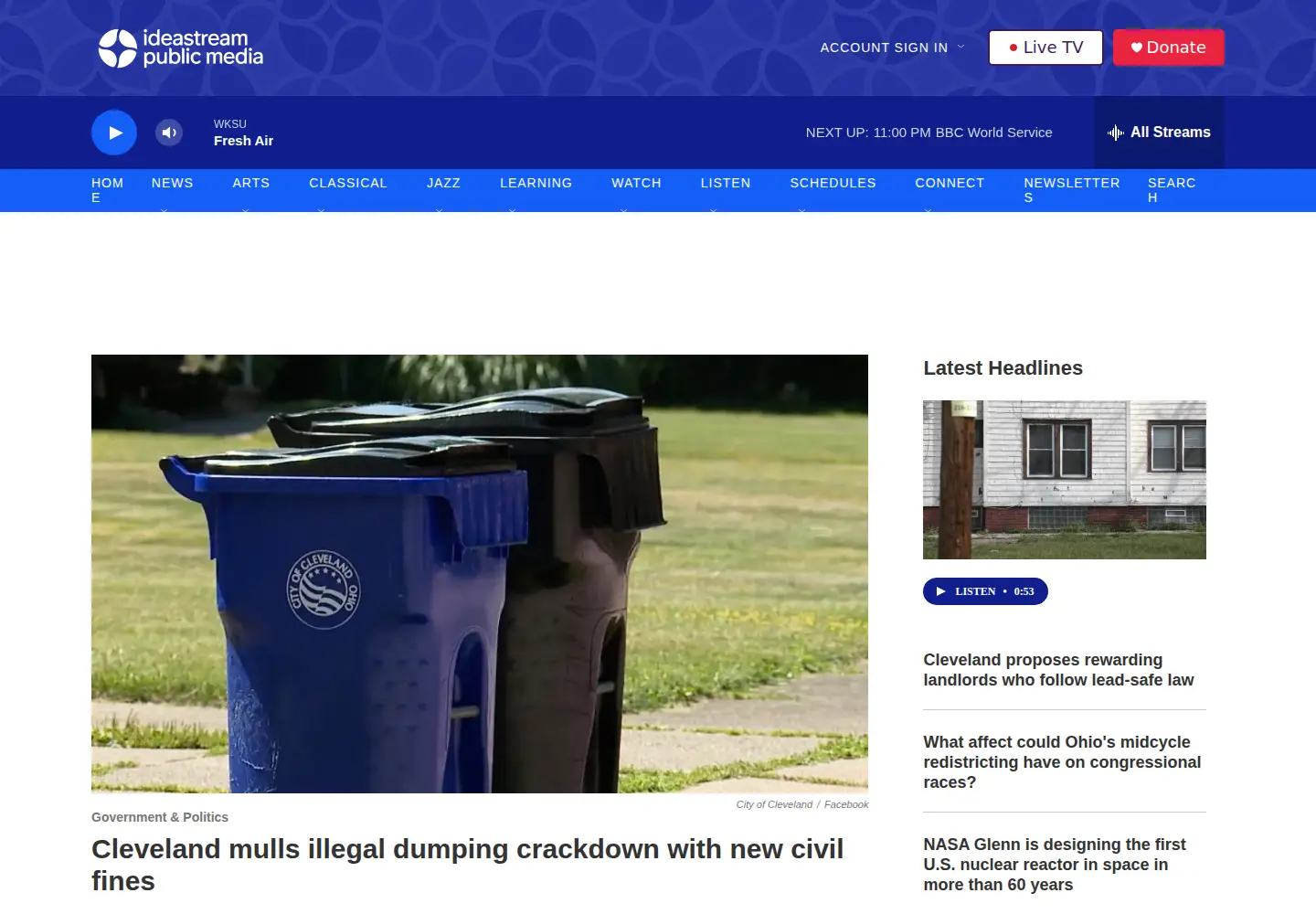Screenshot of wksu.org