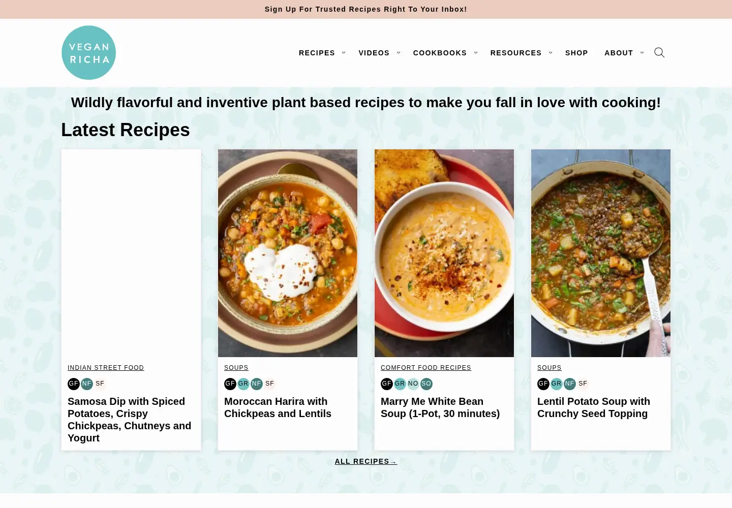 Screenshot of veganricha.com
