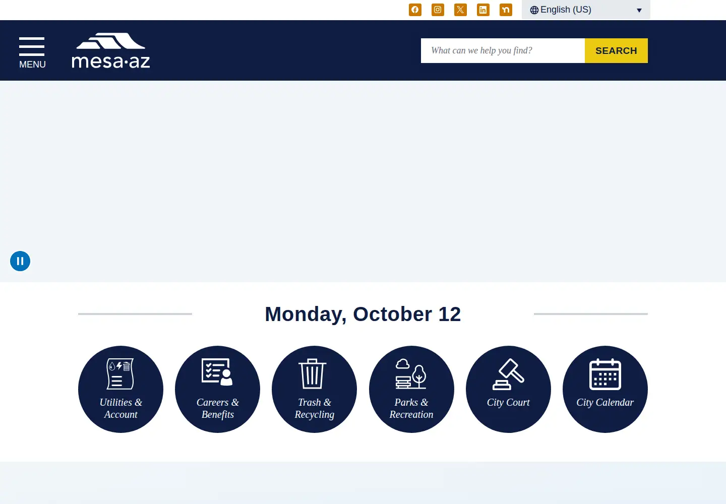 Screenshot of mesaaz.gov
