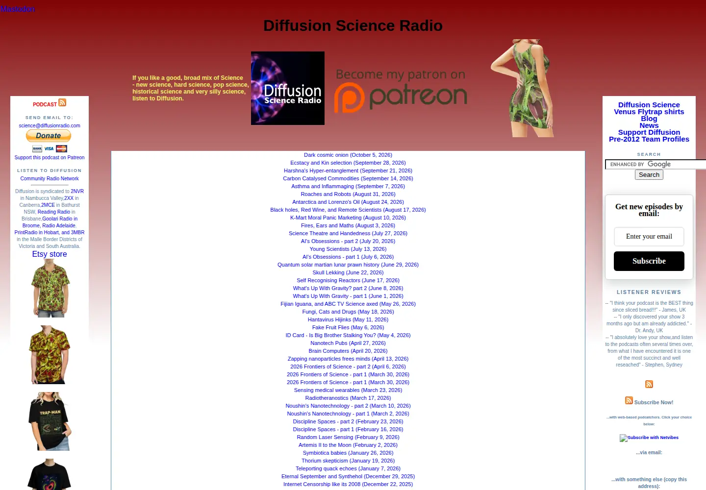 Screenshot of diffusionradio.com