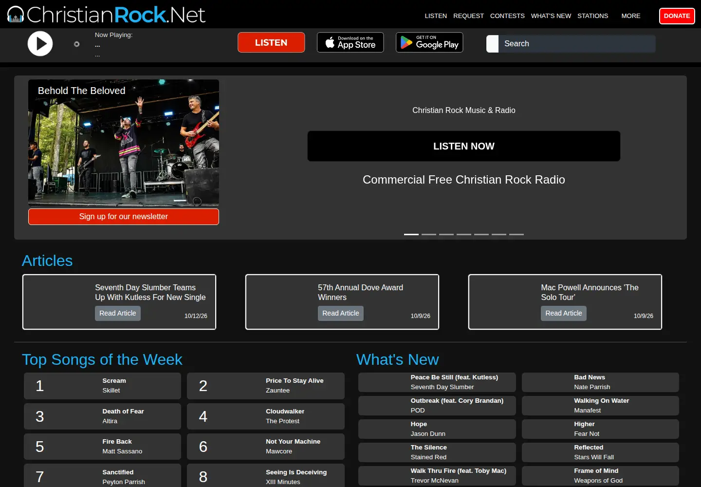 Screenshot of christianrock.net