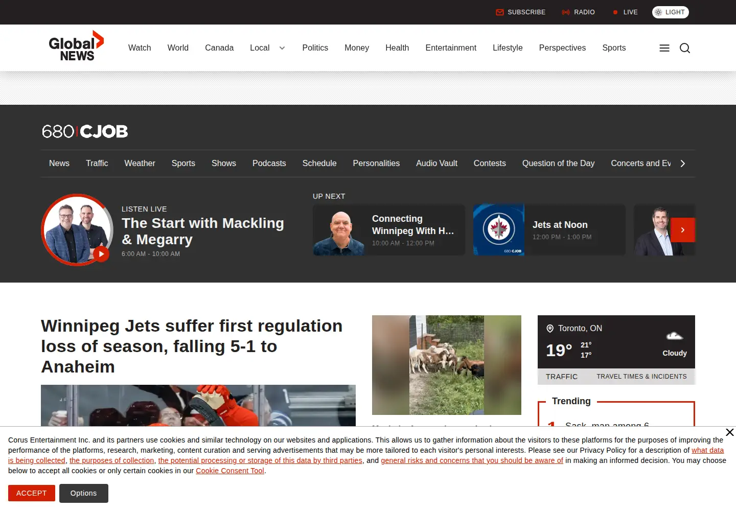 Captured homepage of cjob.com in the current scan