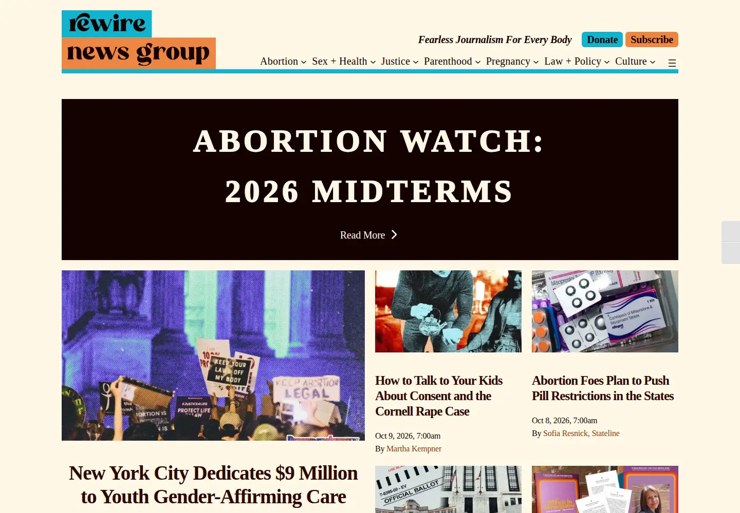 Captured homepage of rhrealitycheck.org in the current scan