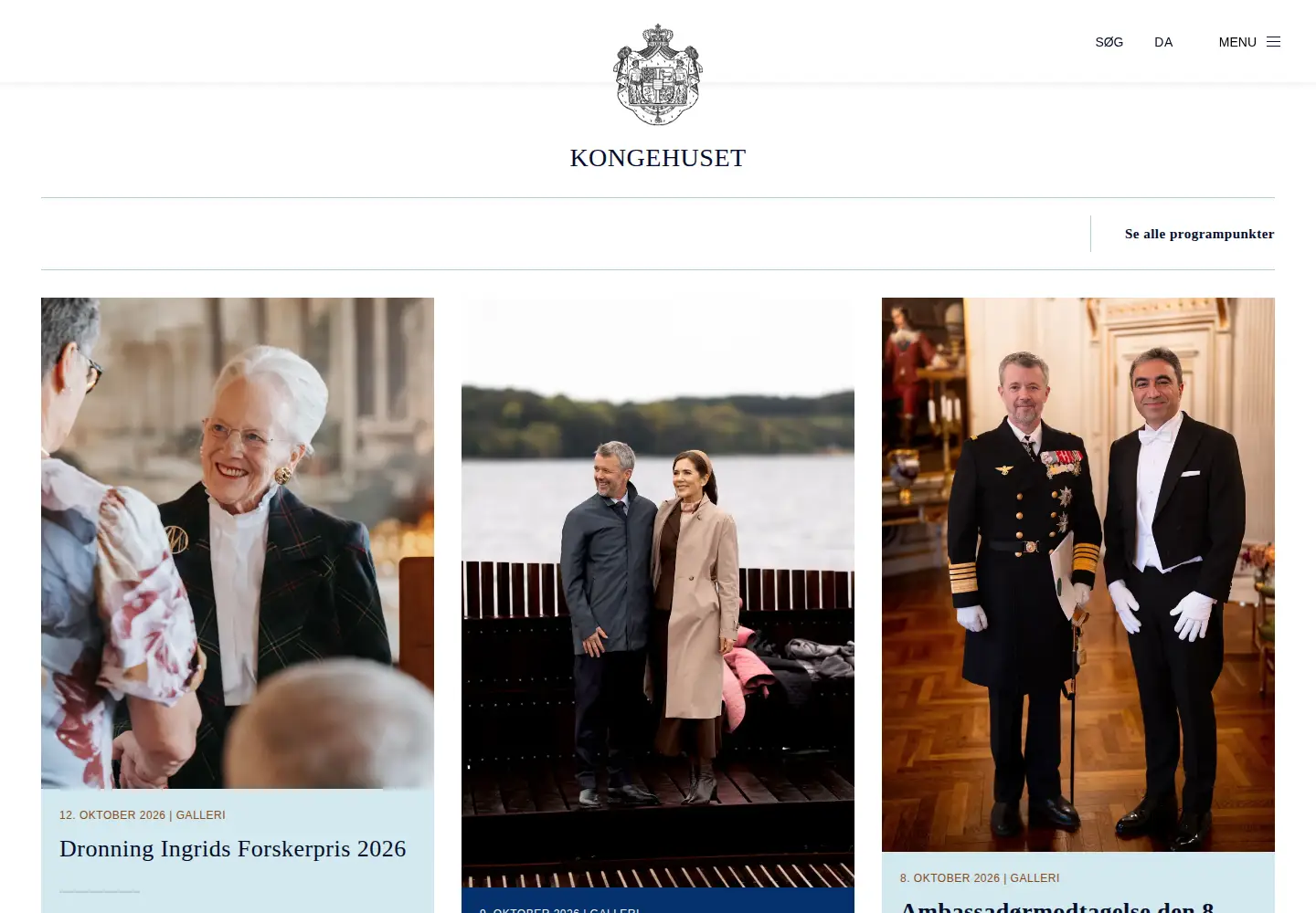 Screenshot of kongehuset.dk