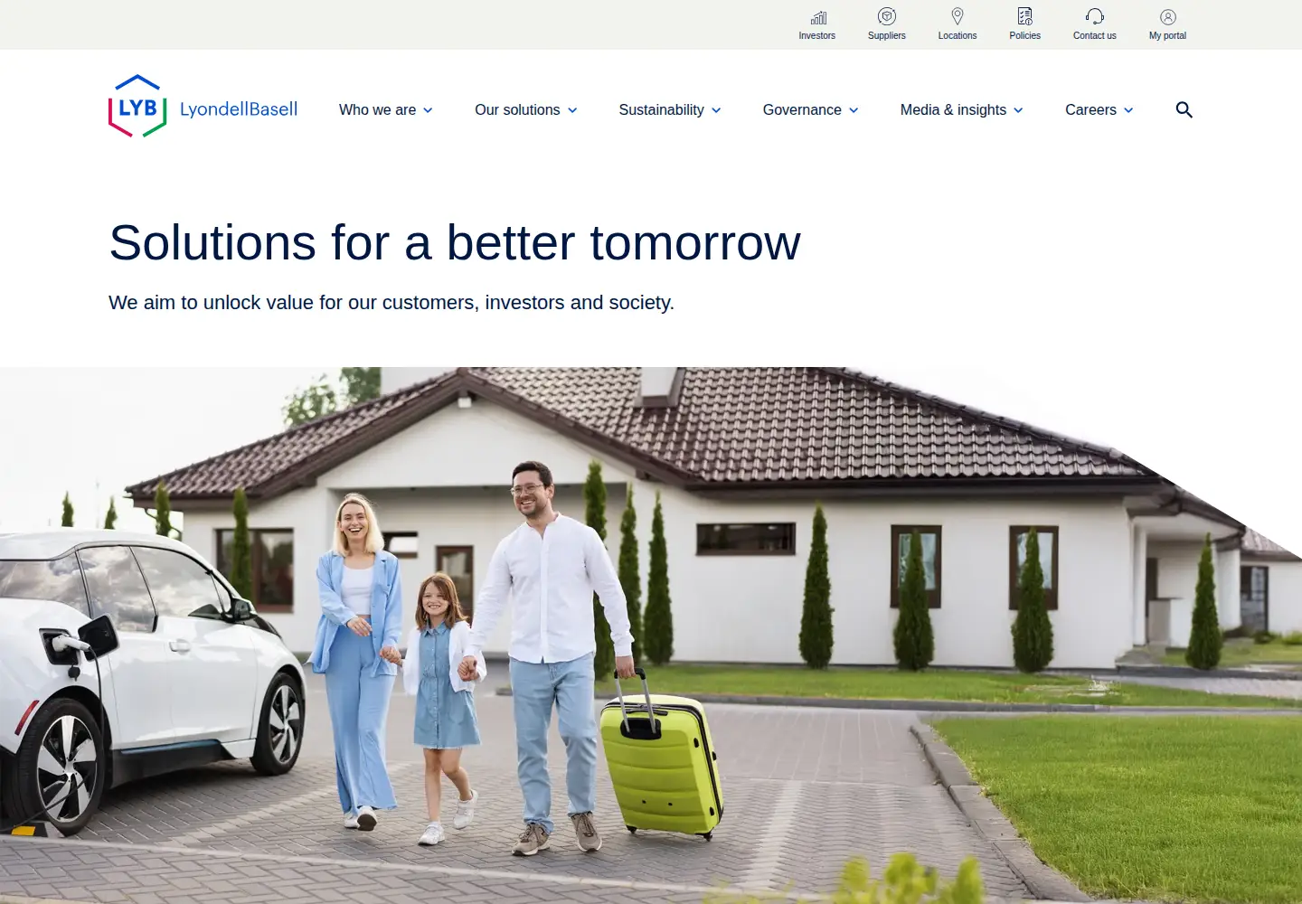 Captured homepage of lyondellbasell.com in the current scan