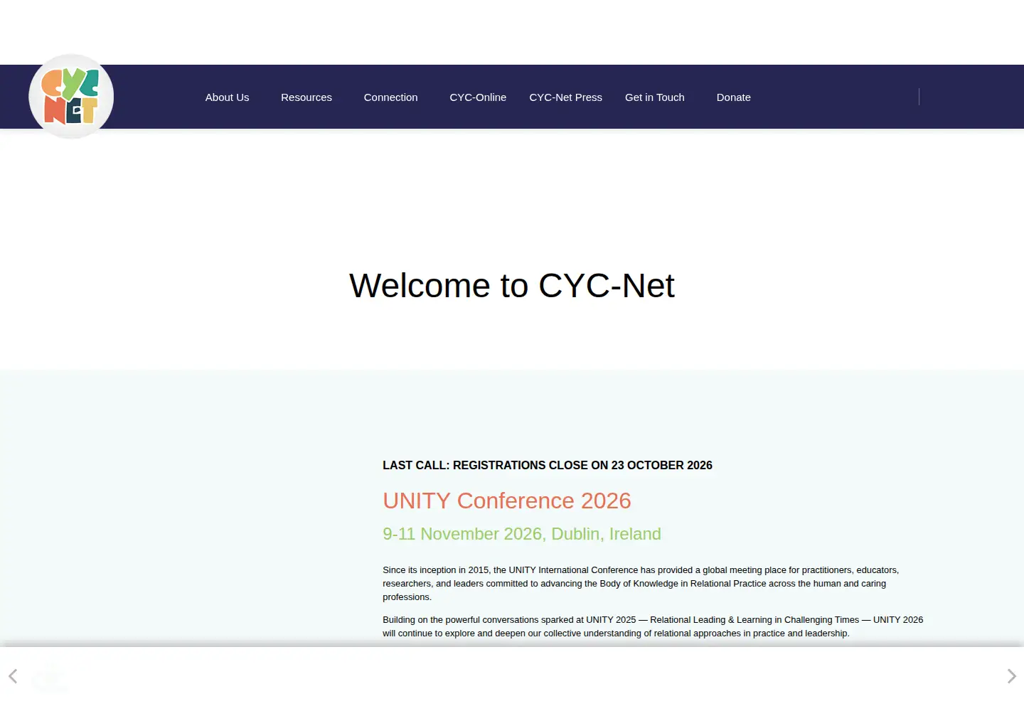 Captured homepage of cyc-net.org in the current scan