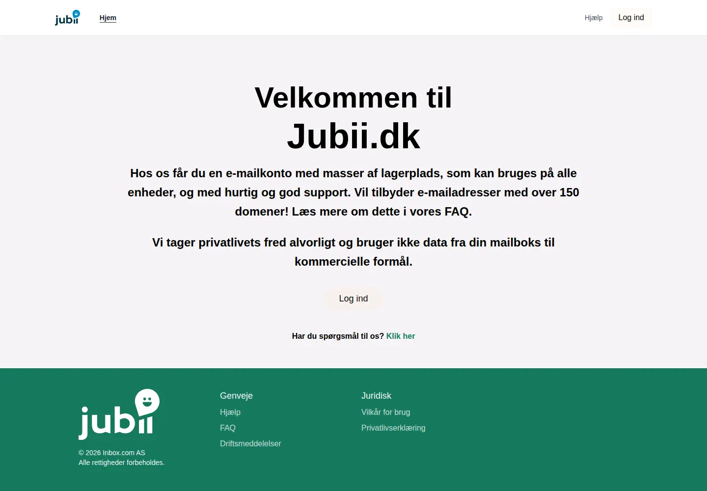 Screenshot of jubii.dk