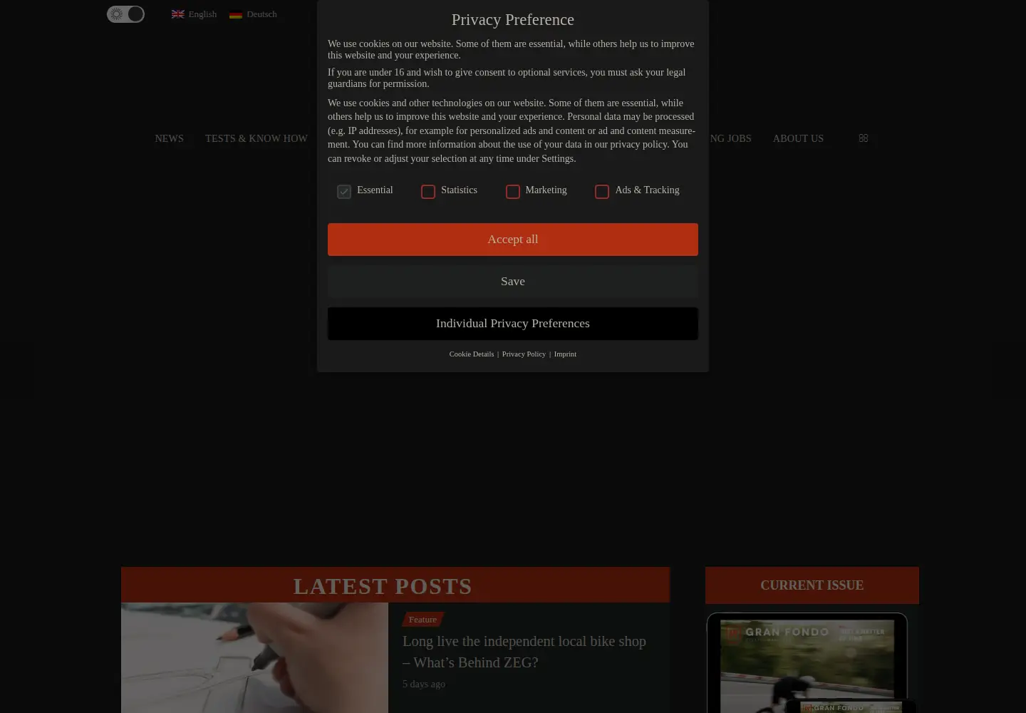 Screenshot of granfondo-cycling.com
