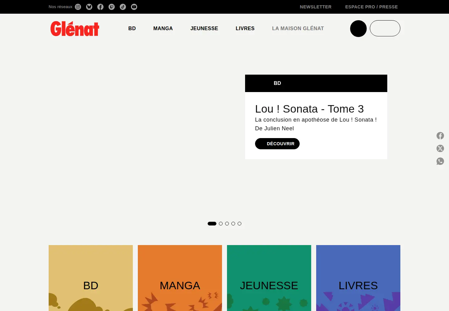 Screenshot of glenat.com