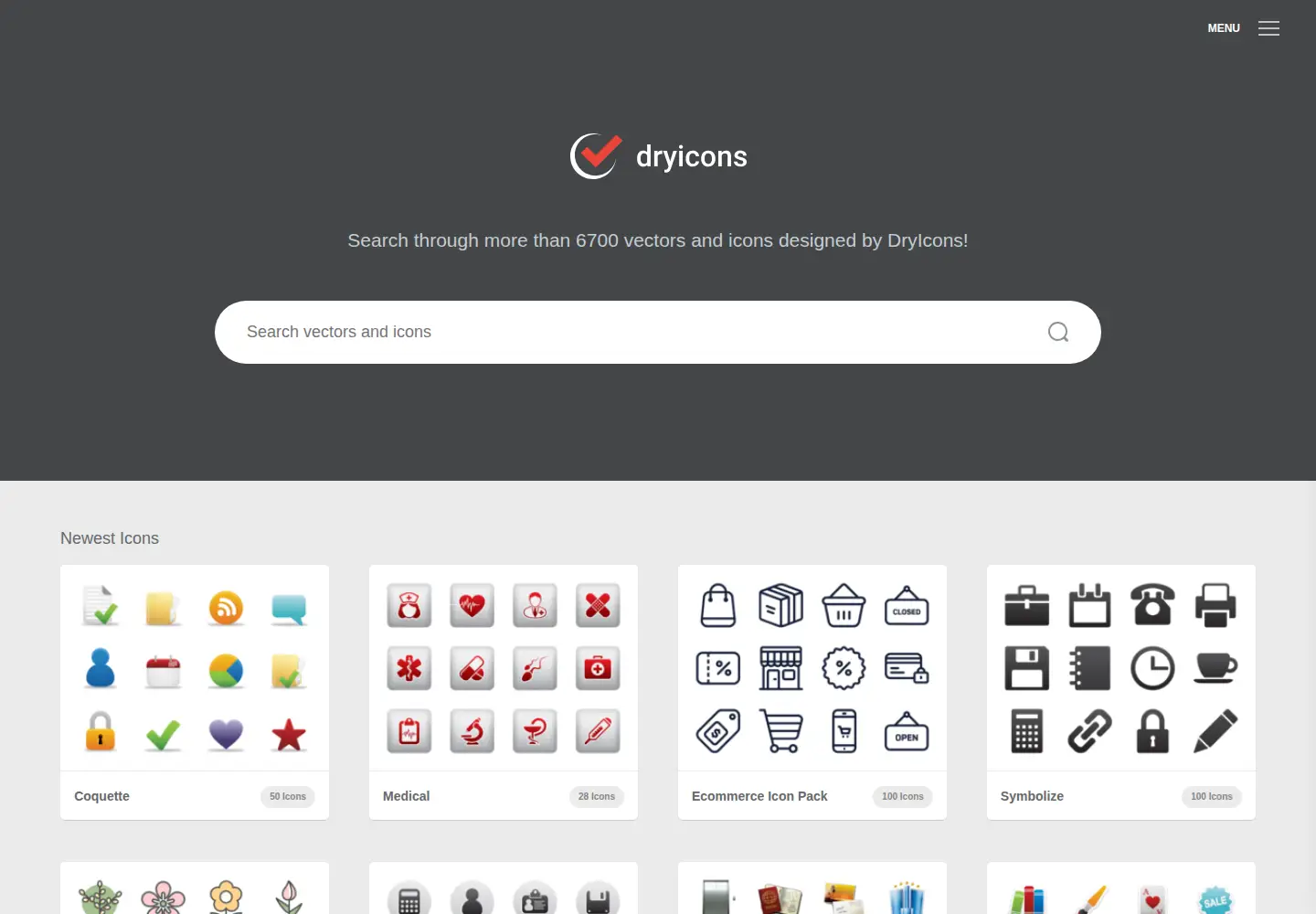 Screenshot of dryicons.com