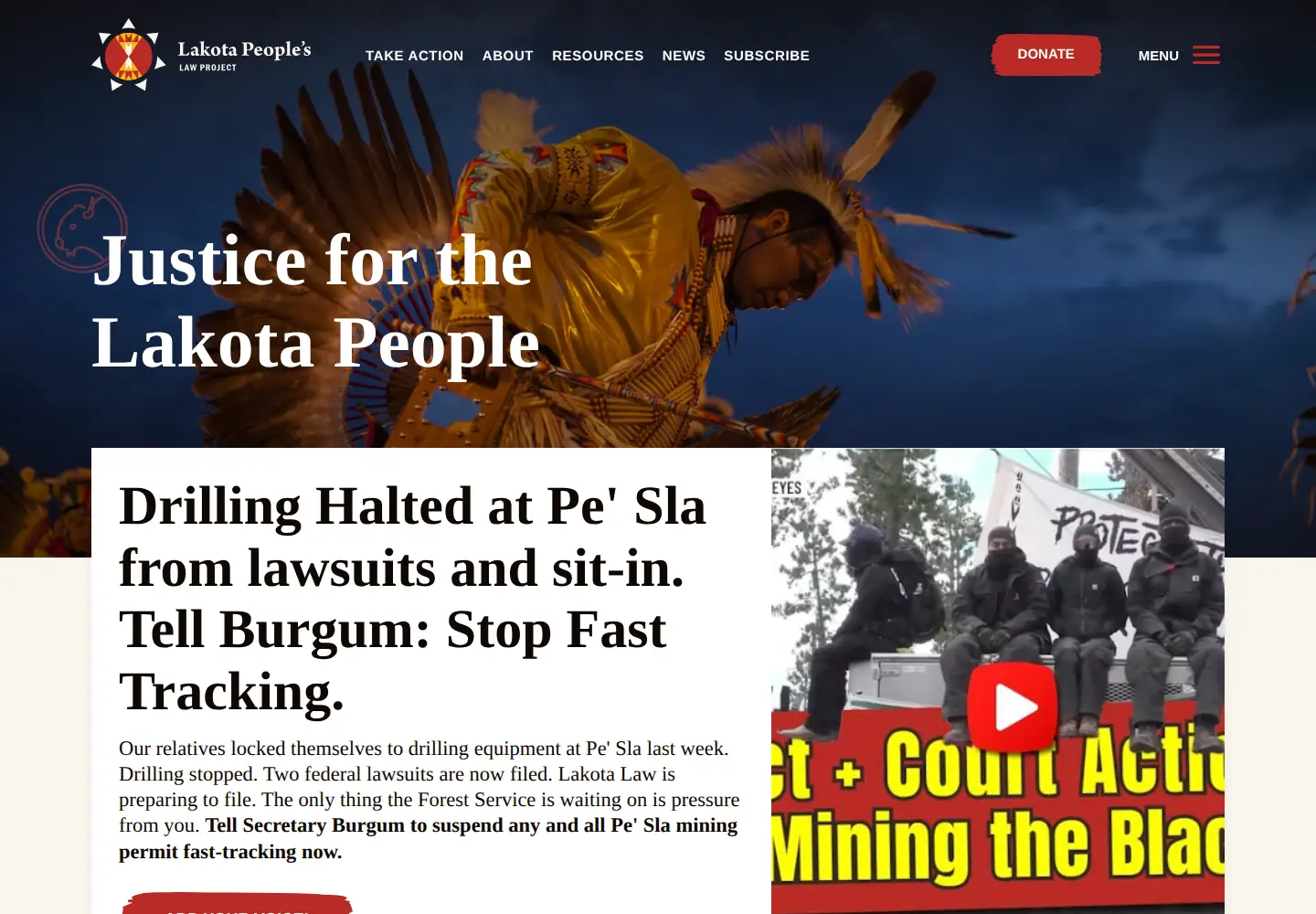Screenshot of lakotalaw.org