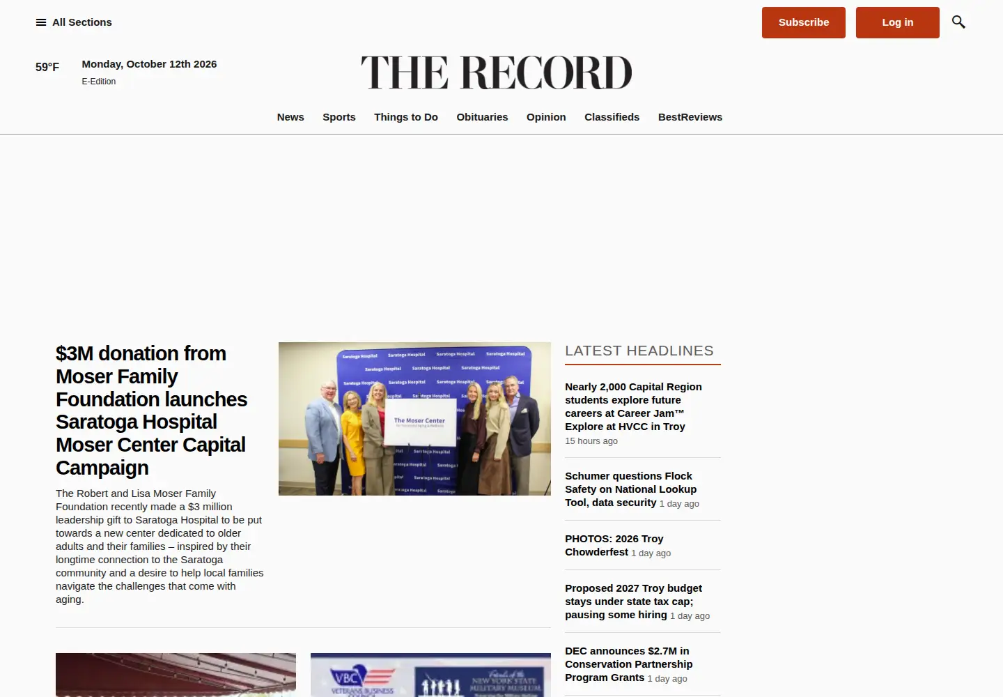 Screenshot of troyrecord.com