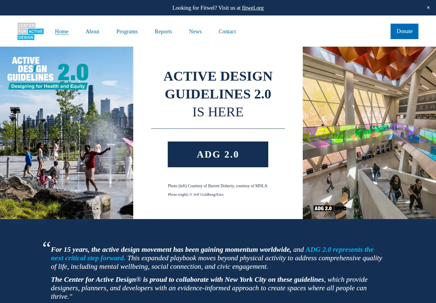 Captured homepage of centerforactivedesign.org in the current scan