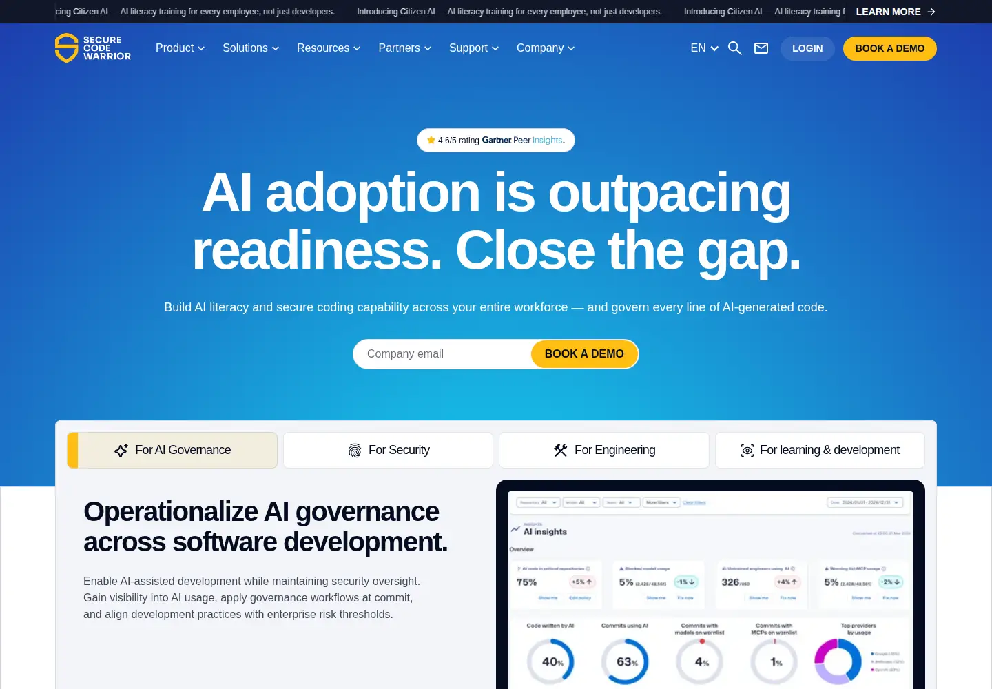 Screenshot of securecodewarrior.com