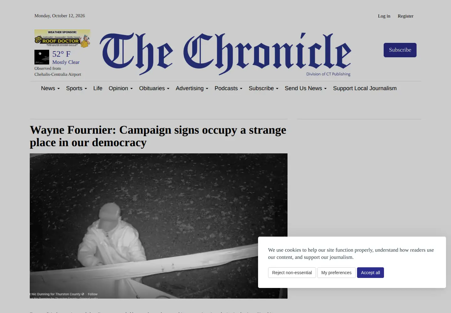 Captured homepage of chronline.com in the current scan