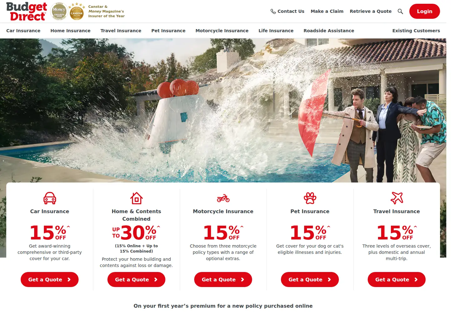 Screenshot of budgetdirect.com.au