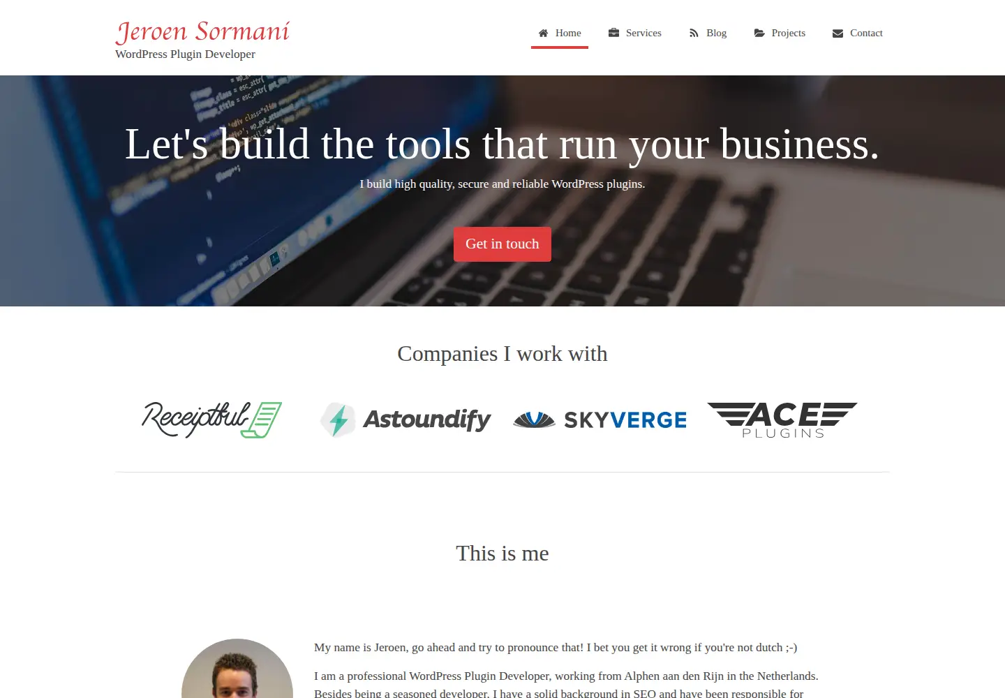 Screenshot of jeroensormani.com