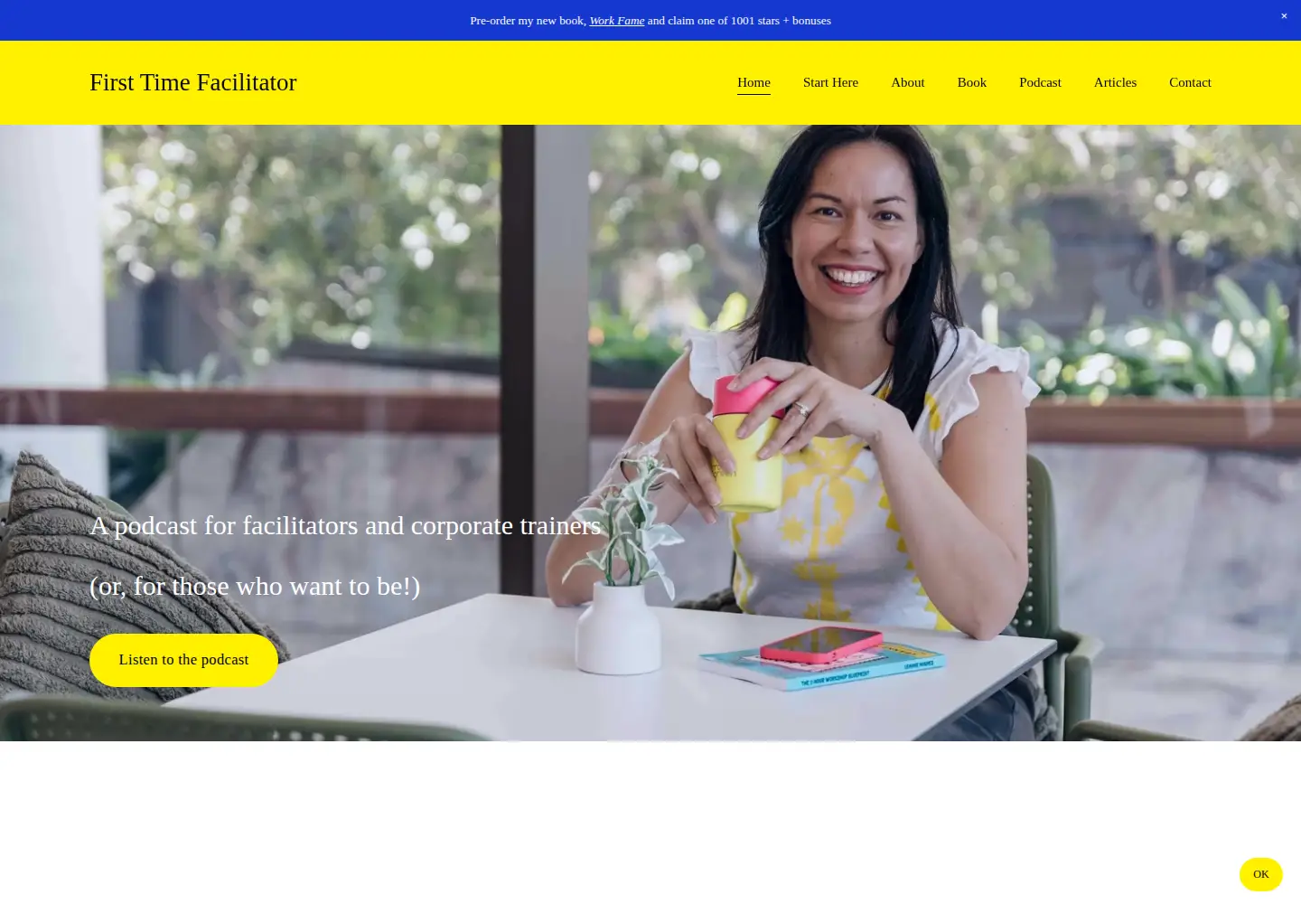 Captured homepage of firsttimefacilitator.com in the current scan