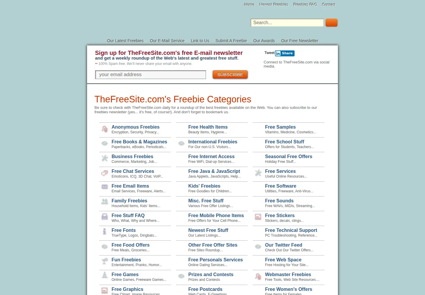 Screenshot of thefreesite.com