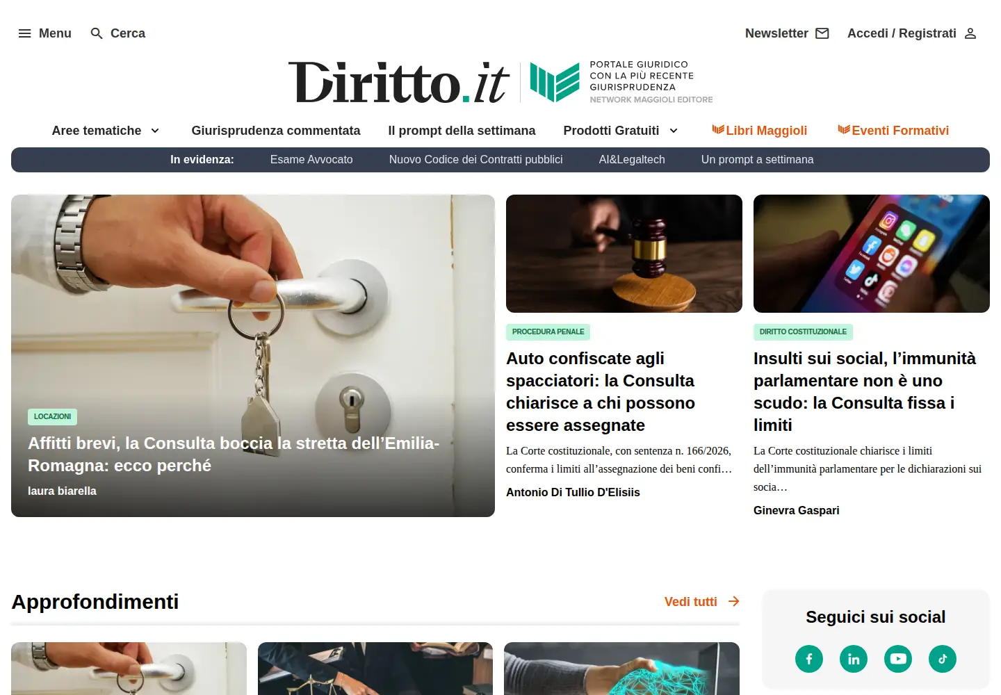 Screenshot of diritto.it