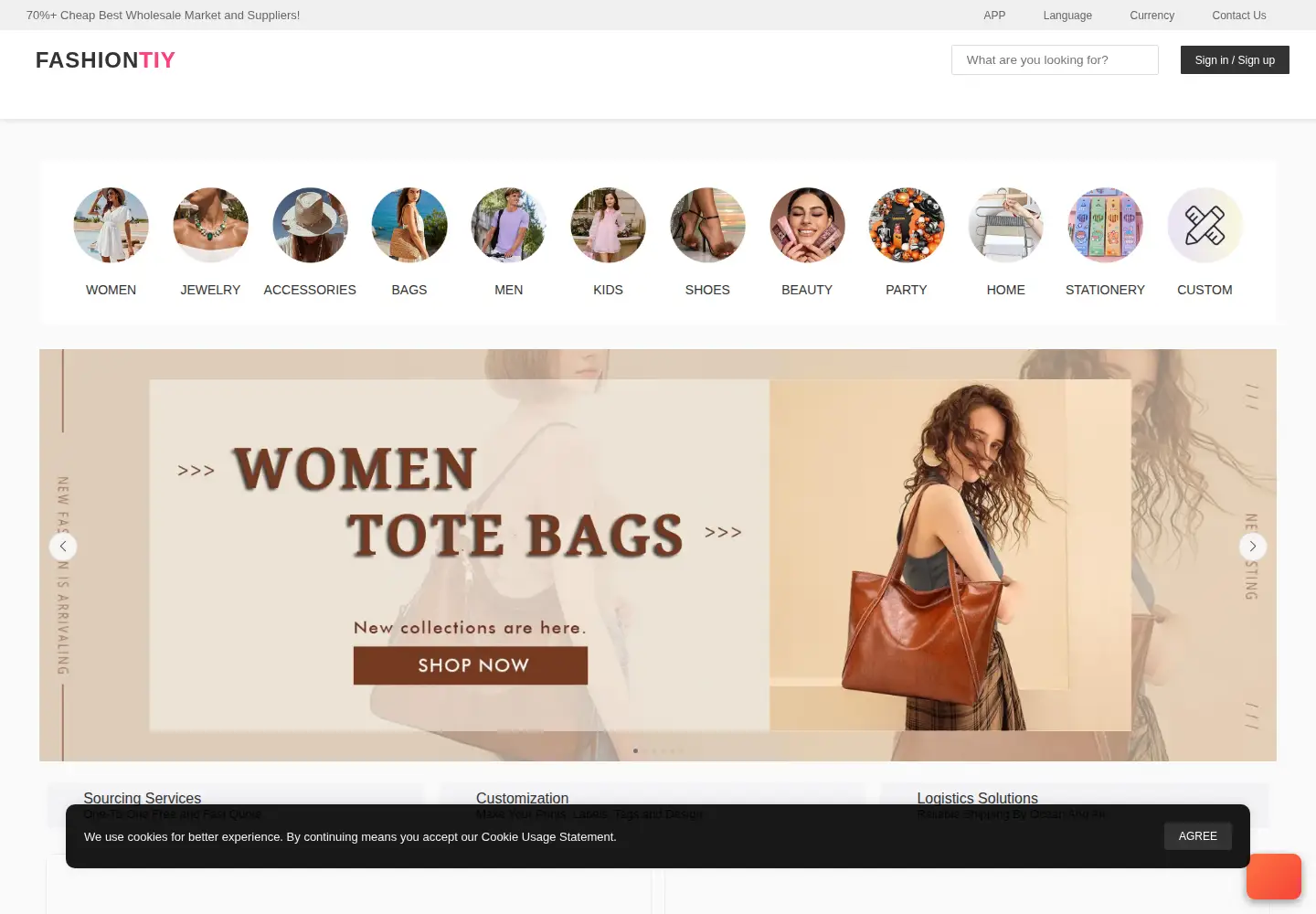 Captured homepage of fashiontiy.com in the current scan