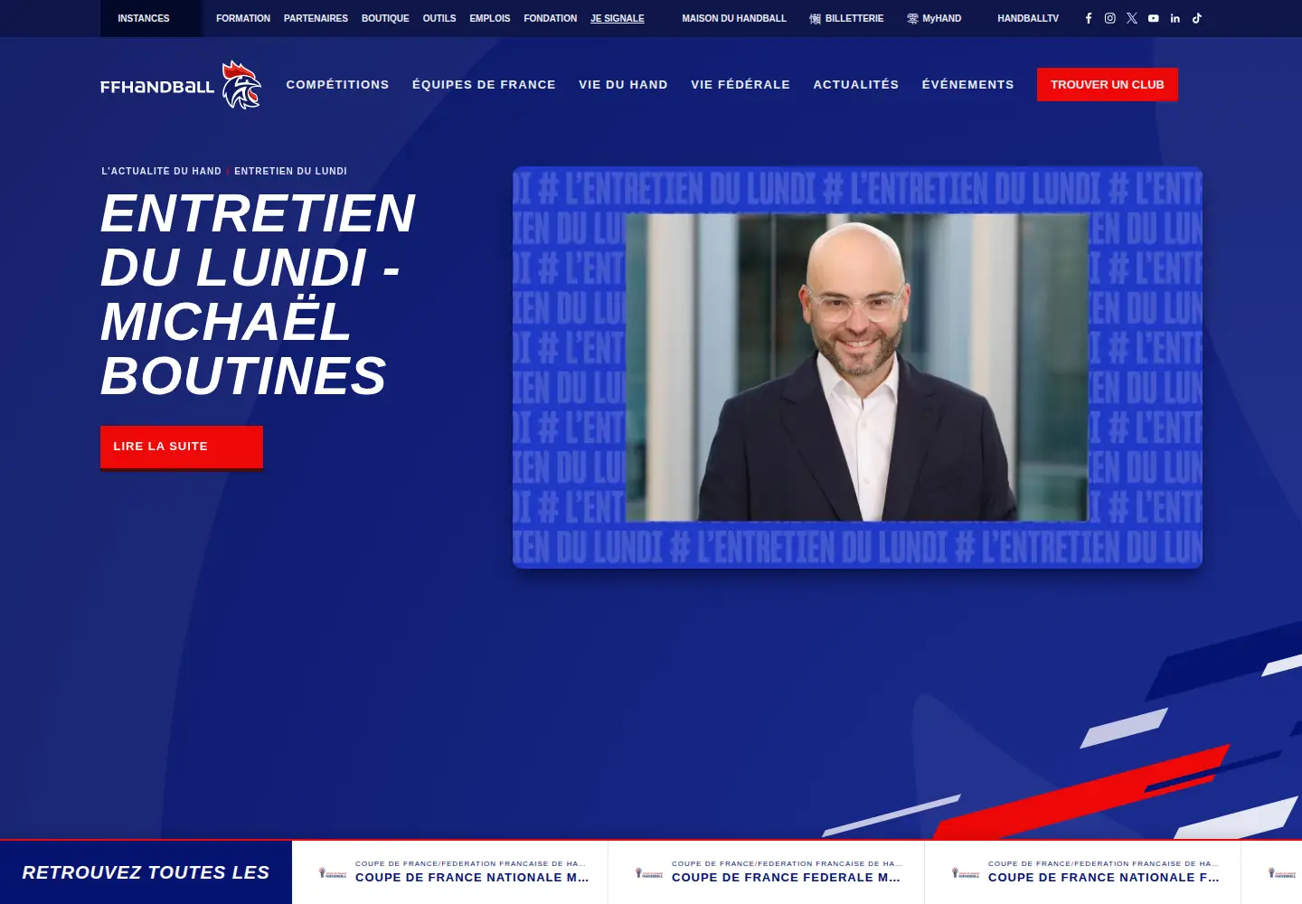 Screenshot of ffhandball.fr