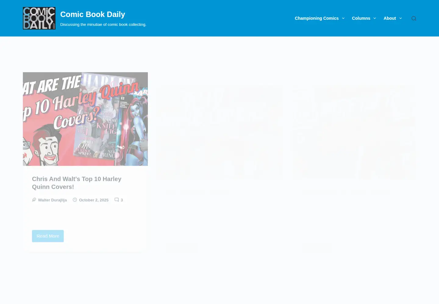 Screenshot of comicbookdaily.com
