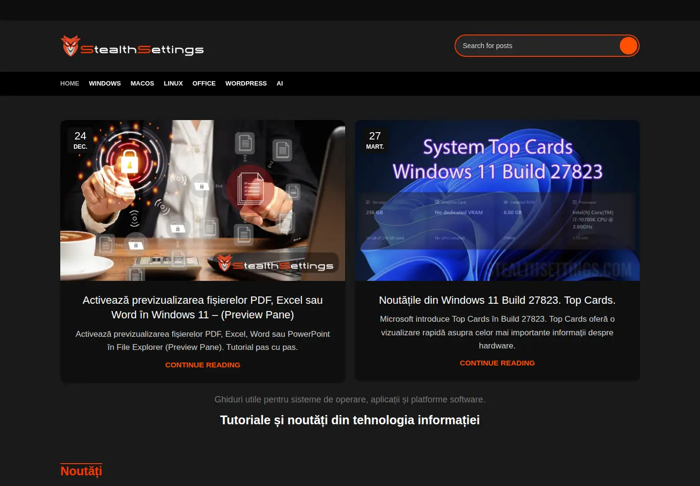 Screenshot of stealthsettings.com
