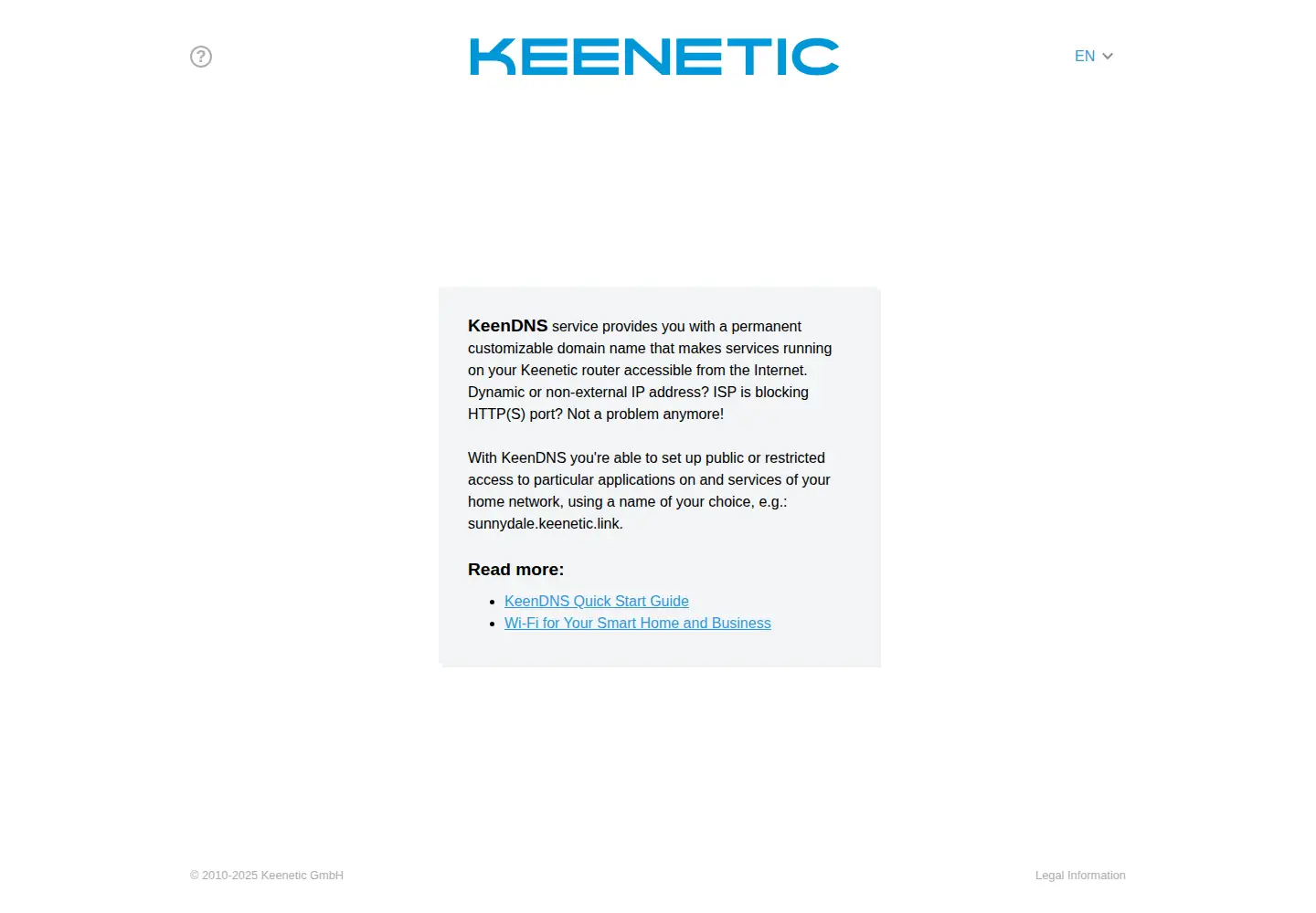 Captured homepage of keenetic.pro in the current scan
