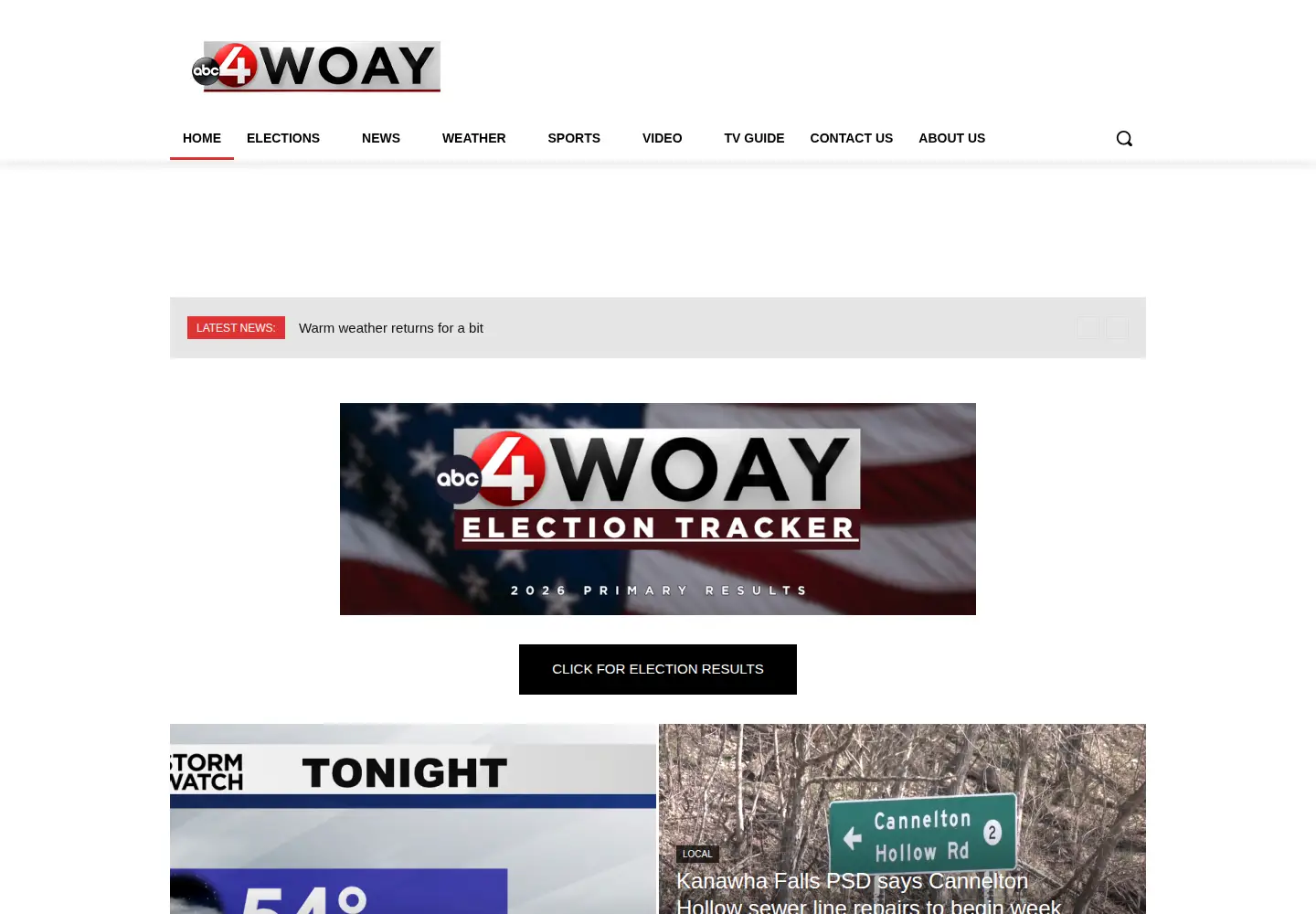 Captured homepage of woay.com in the current scan