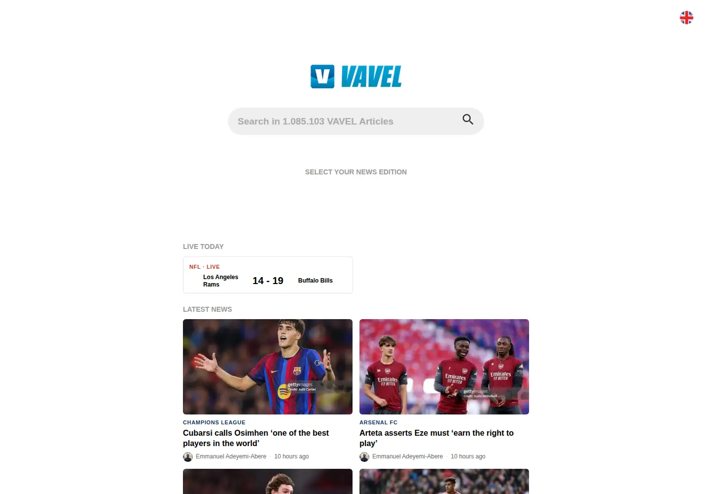 Screenshot of vavel.com