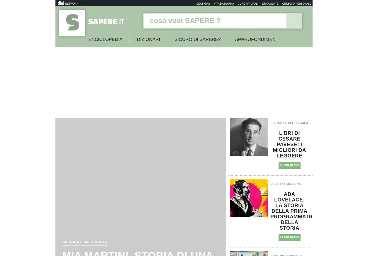 Screenshot of sapere.it