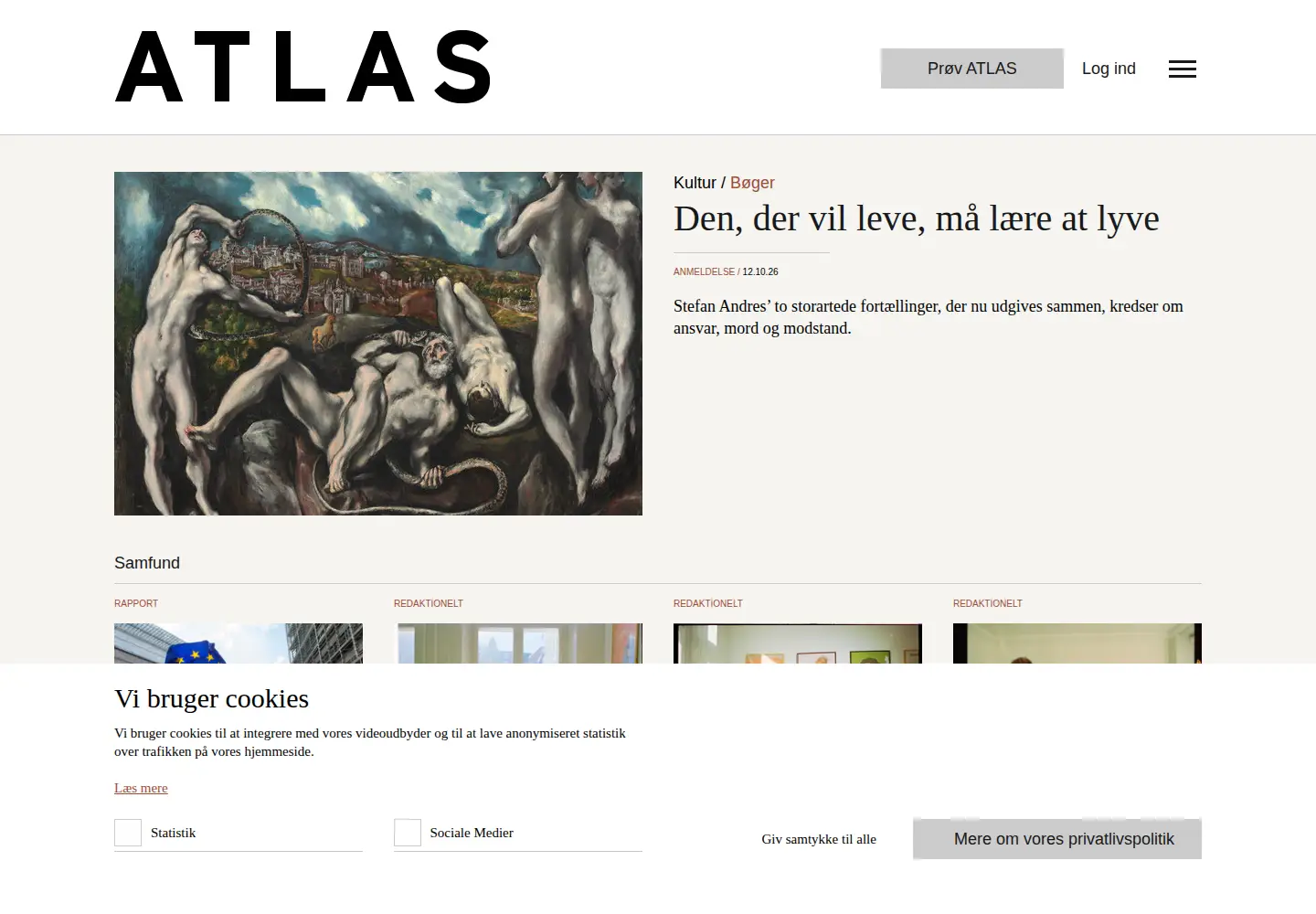 Screenshot of atlasmag.dk