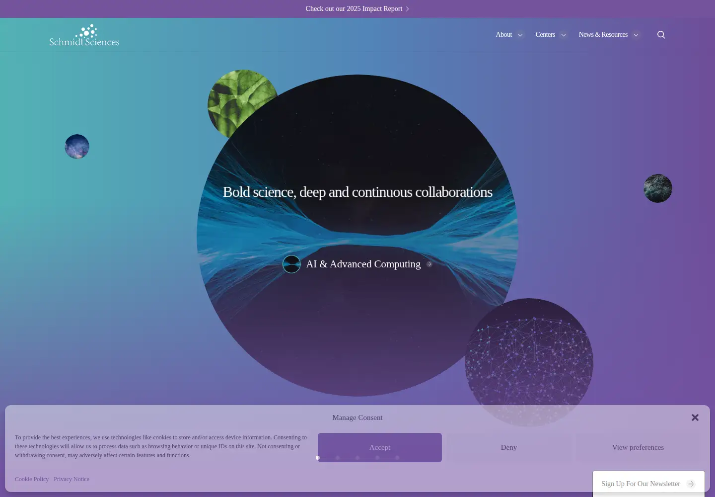 Screenshot of schmidtsciences.org