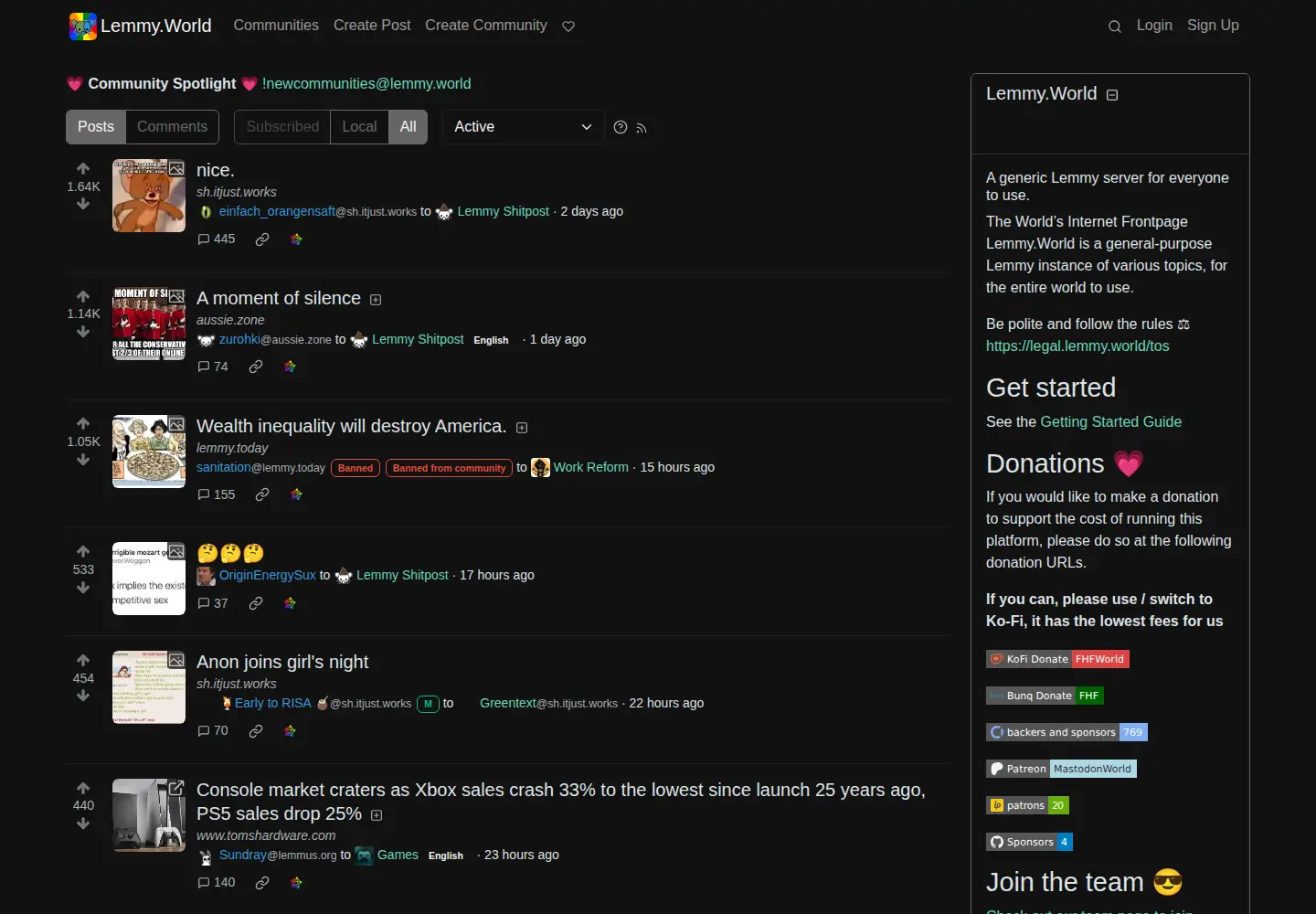 Screenshot of lemmy.world