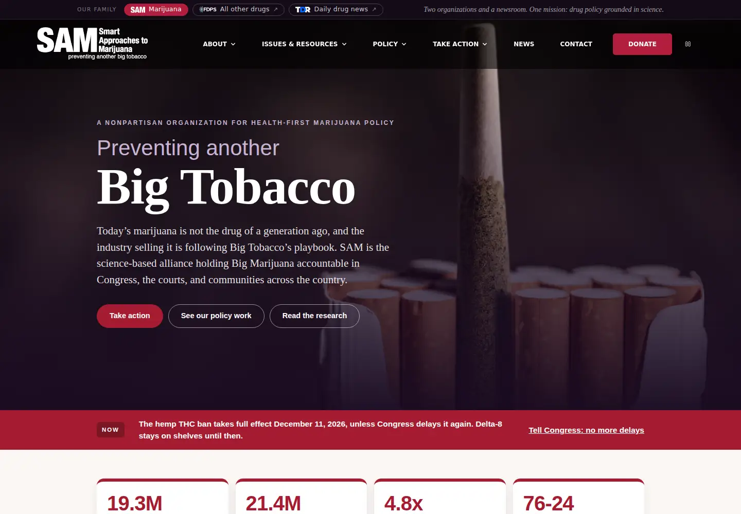Screenshot of learnaboutsam.org