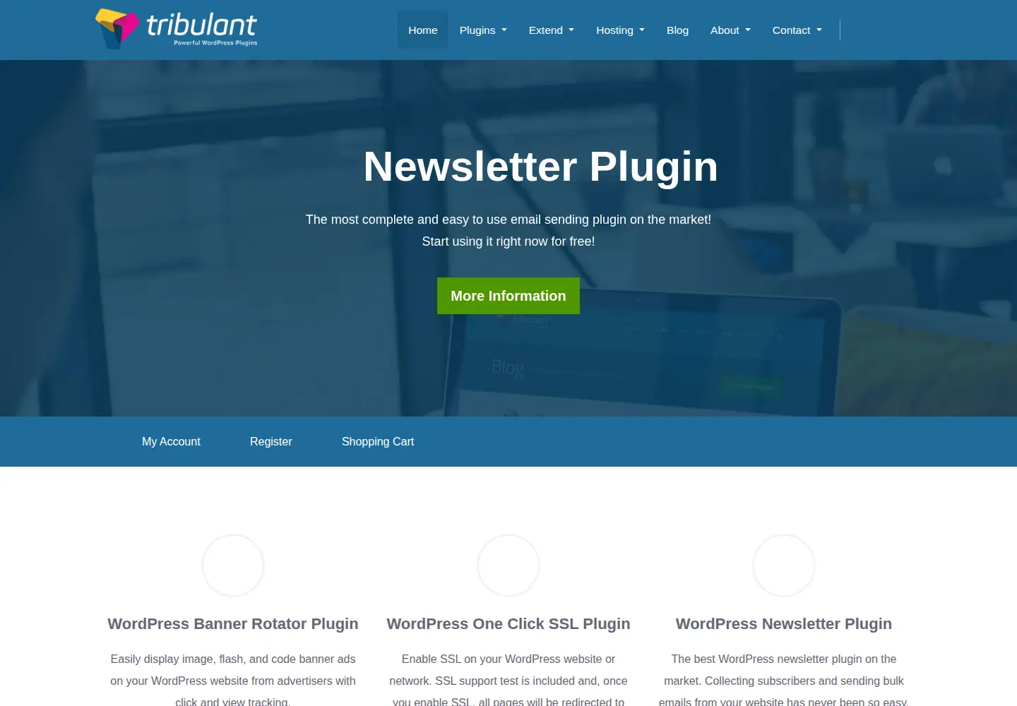 Screenshot of tribulant.com
