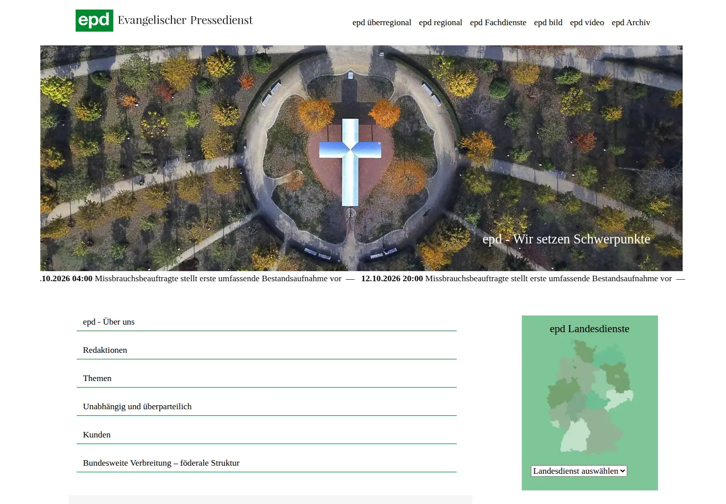 Captured homepage of epd.de in the current scan