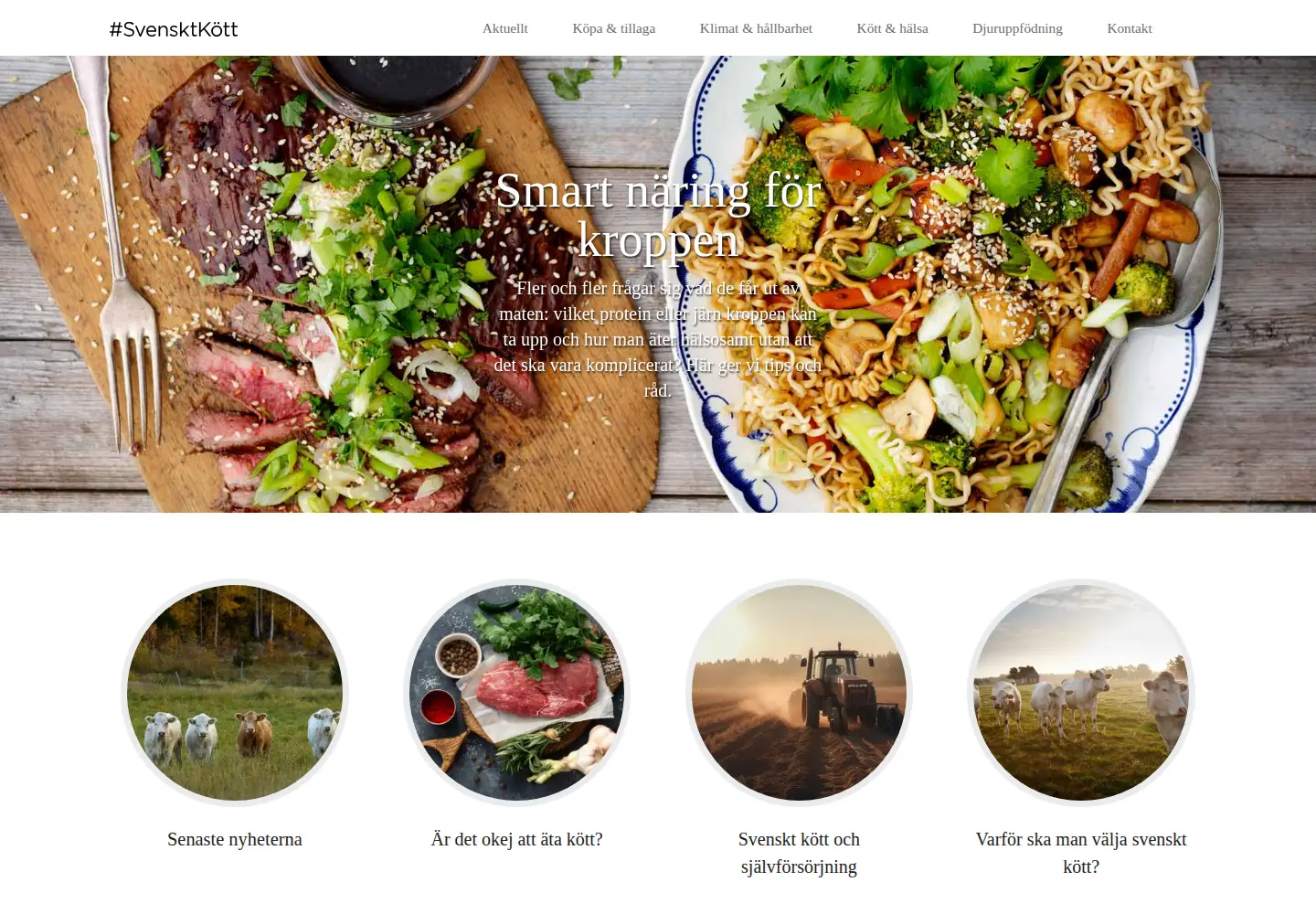 Captured homepage of svensktkott.se in the current scan