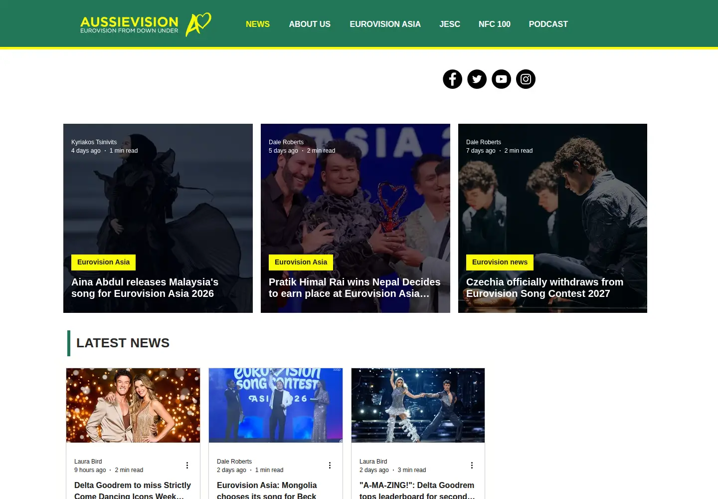 Captured homepage of aussievision.net in the current scan