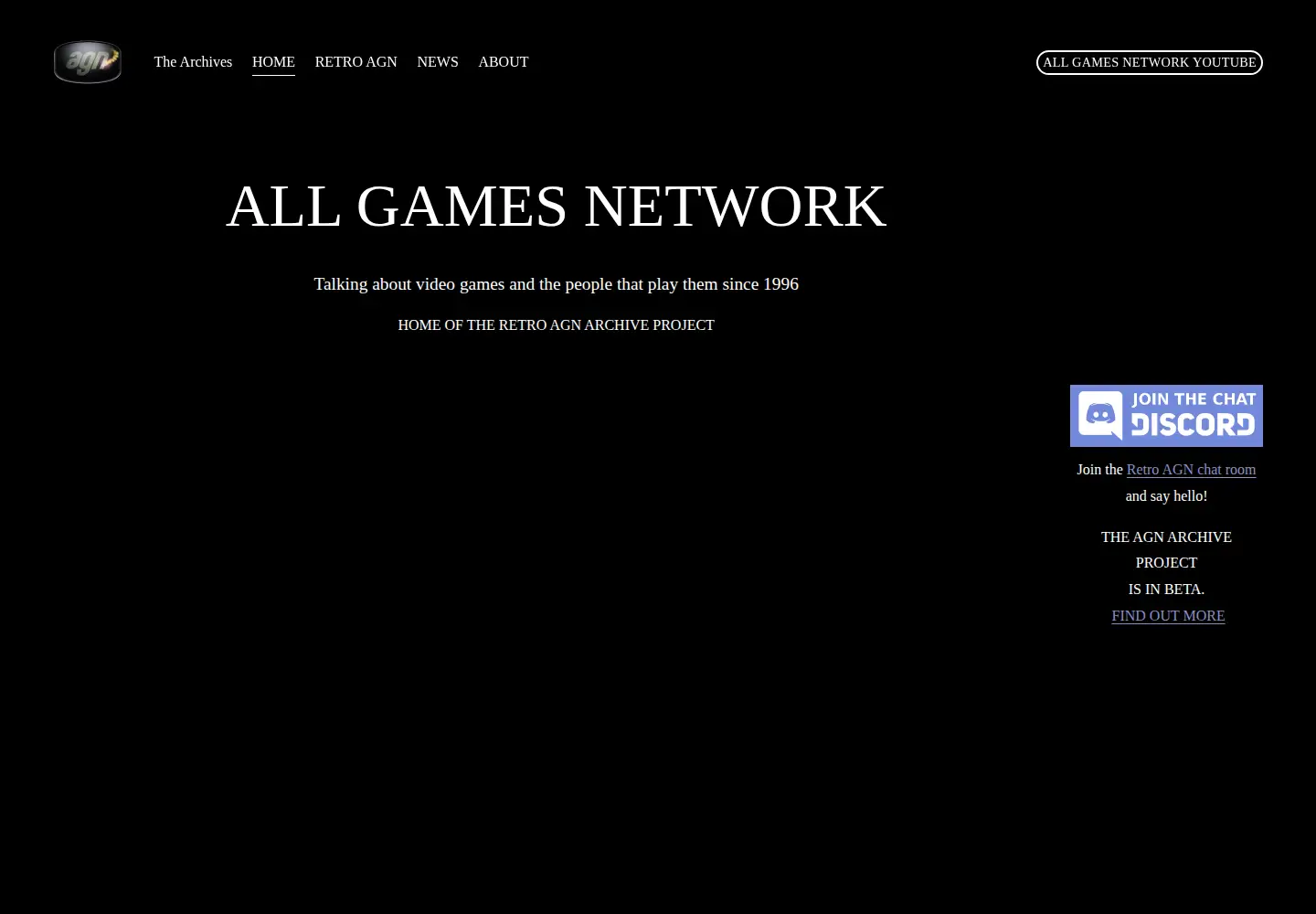 Captured homepage of allgames.com in the current scan