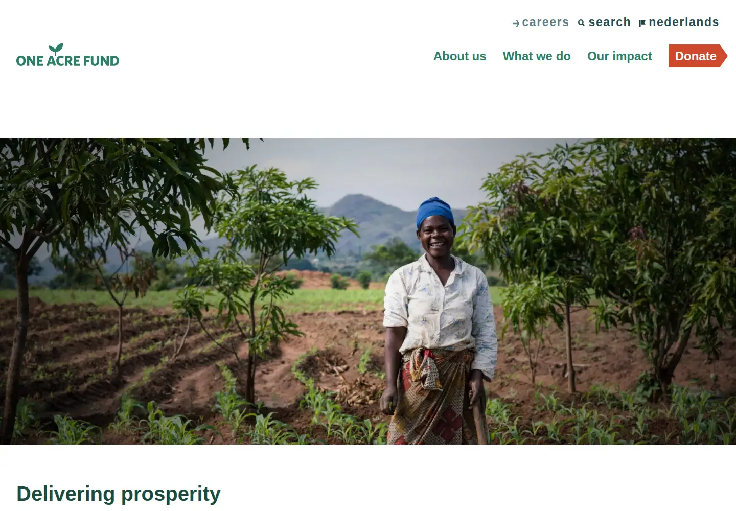 Screenshot of oneacrefund.org