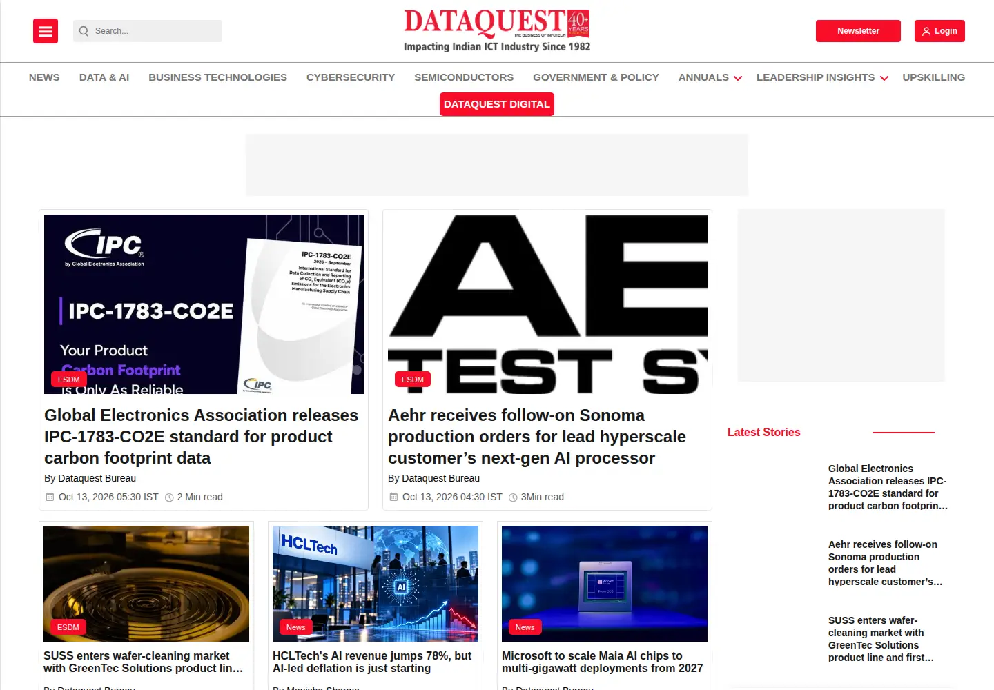 Captured homepage of dqindia.com in the current scan