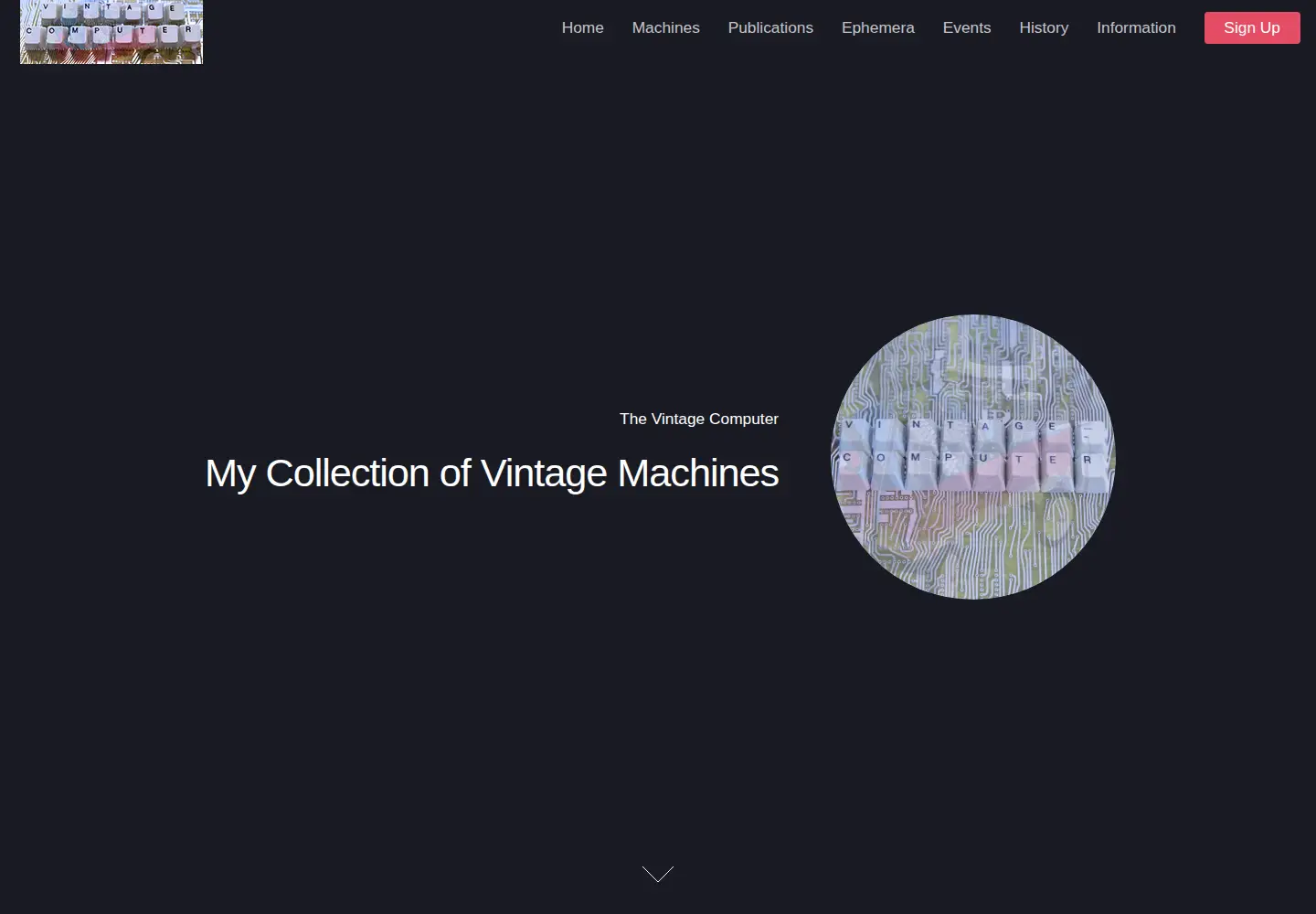 Captured homepage of vintage-computer.com in the current scan