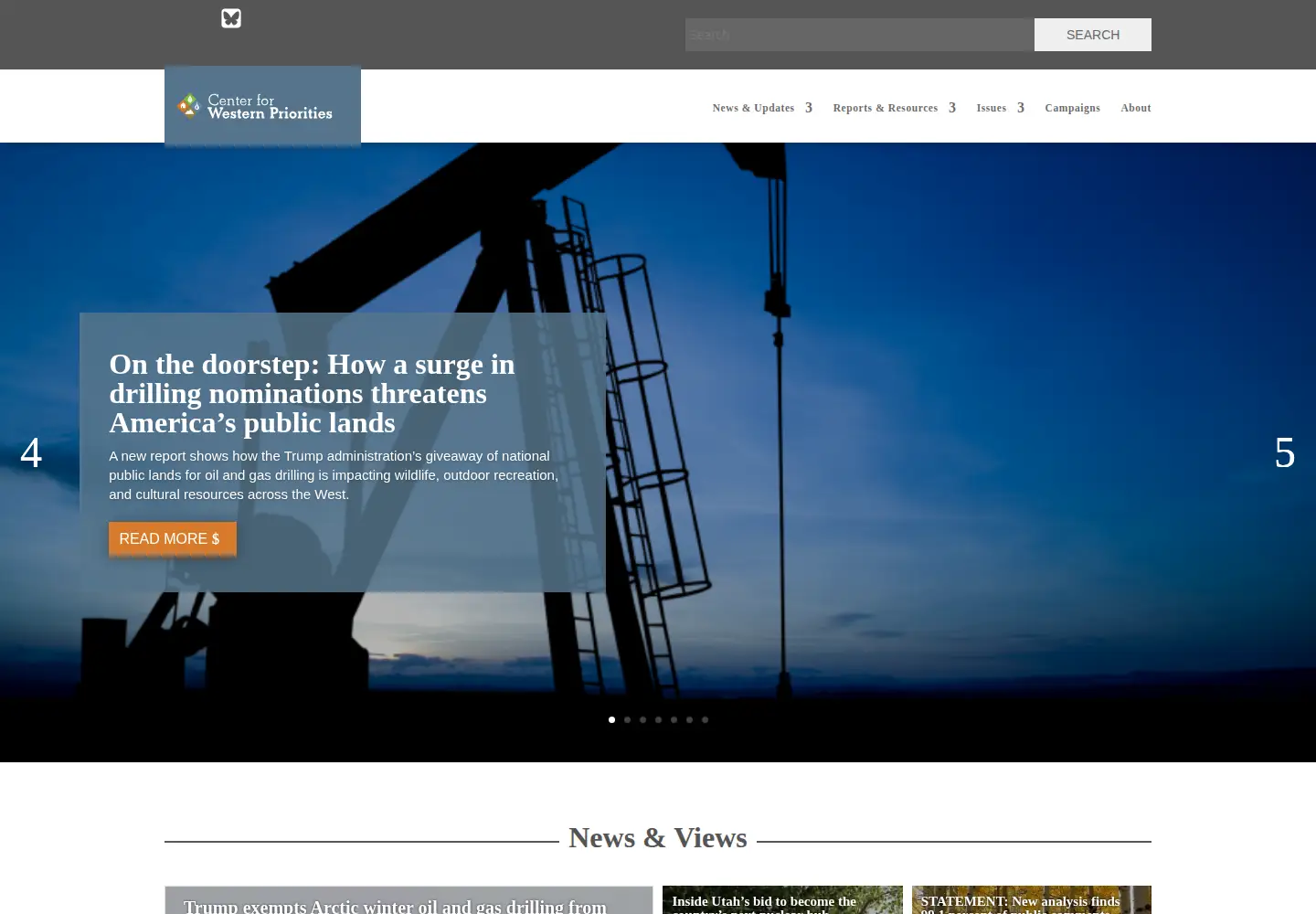 Captured homepage of westernpriorities.org in the current scan