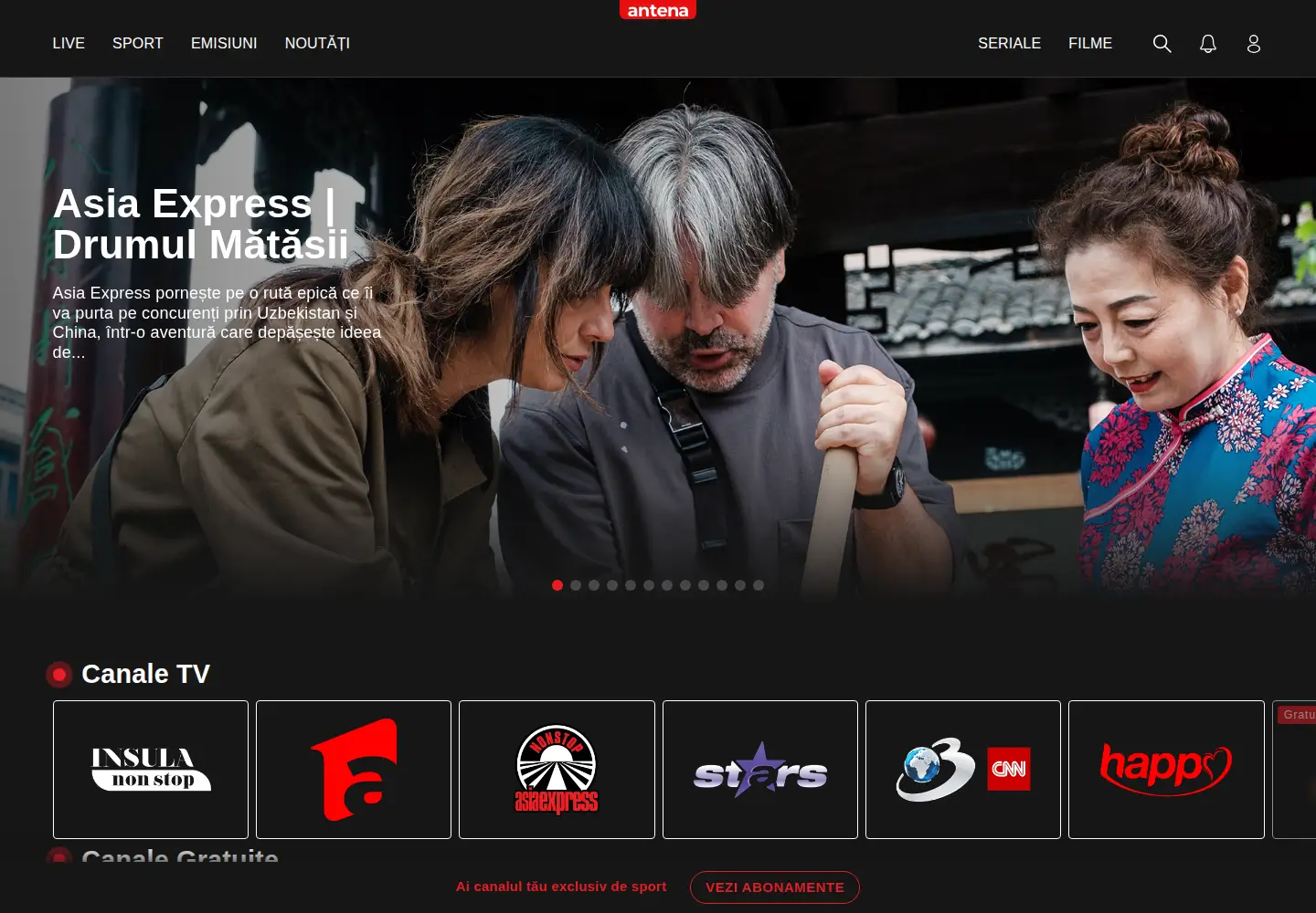 Captured homepage of antenaplay.ro in the current scan